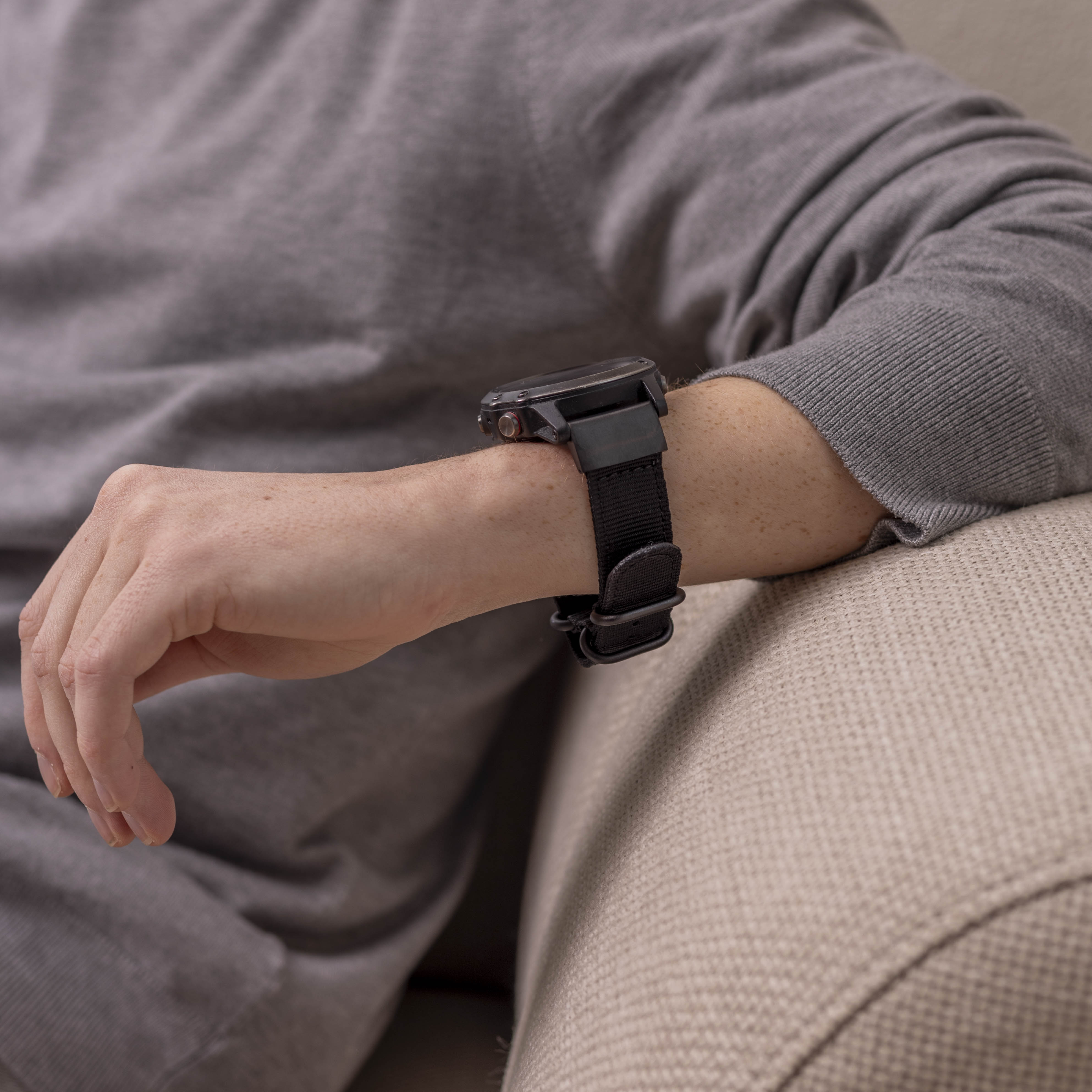 Bracelet à boucle en nylon Garmin Quatix 3 / 6x / 7x (noir)
