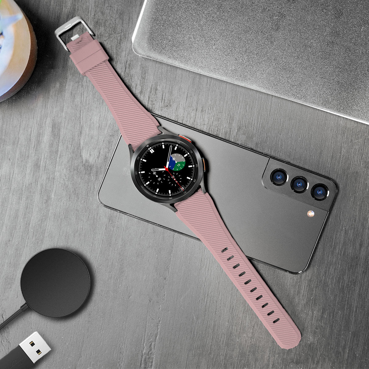 Twill Silicone Strap, pink, lifestyle photo