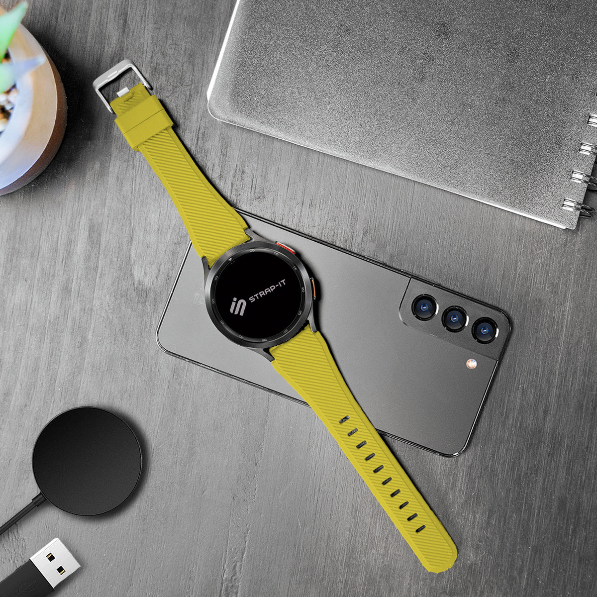 Withings Steel HR Sport Twill Silicone Strap (Yellow)