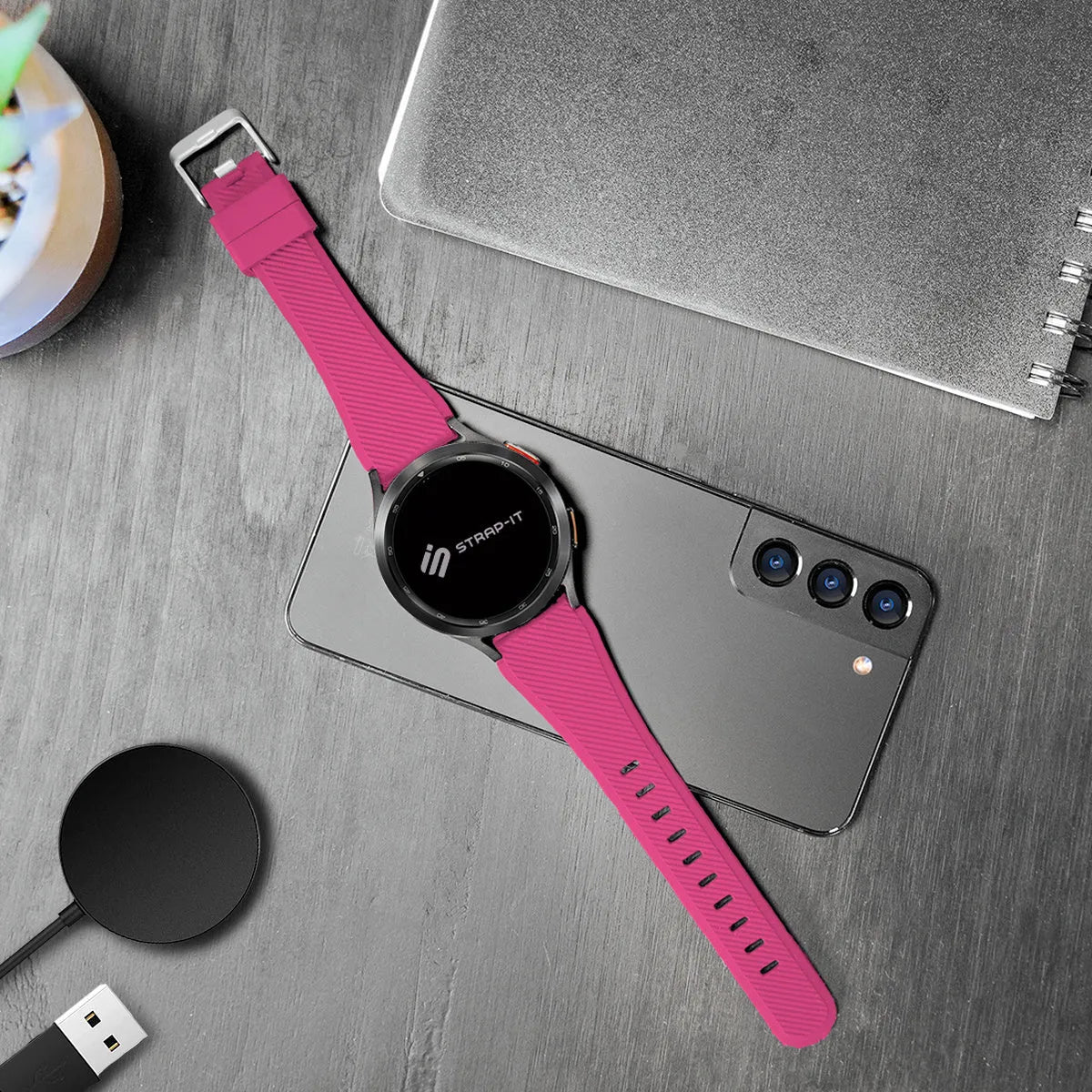 Suunto Race (S) Twill Silicone Strap (Bright Pink)