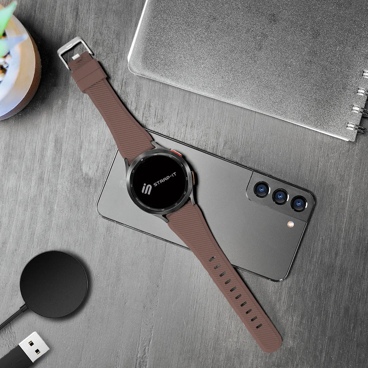 Fossil Gen 4 Explorist (HR) Silicone Strap (Coffee)