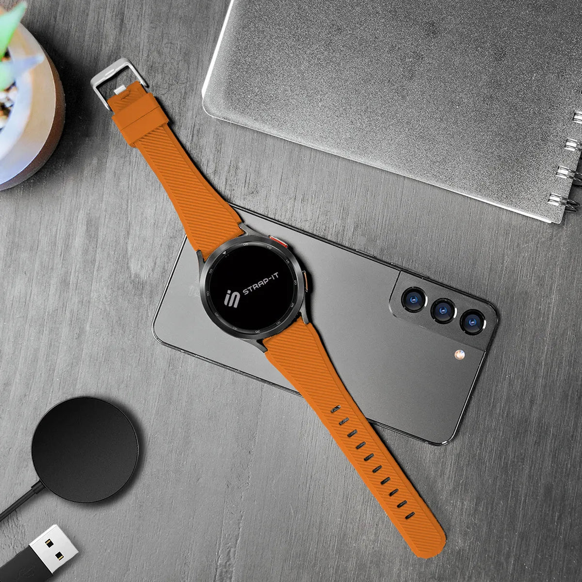 Bracelet twill silicone ICE Smart 2.0 Rectangular 1.96 (orange)