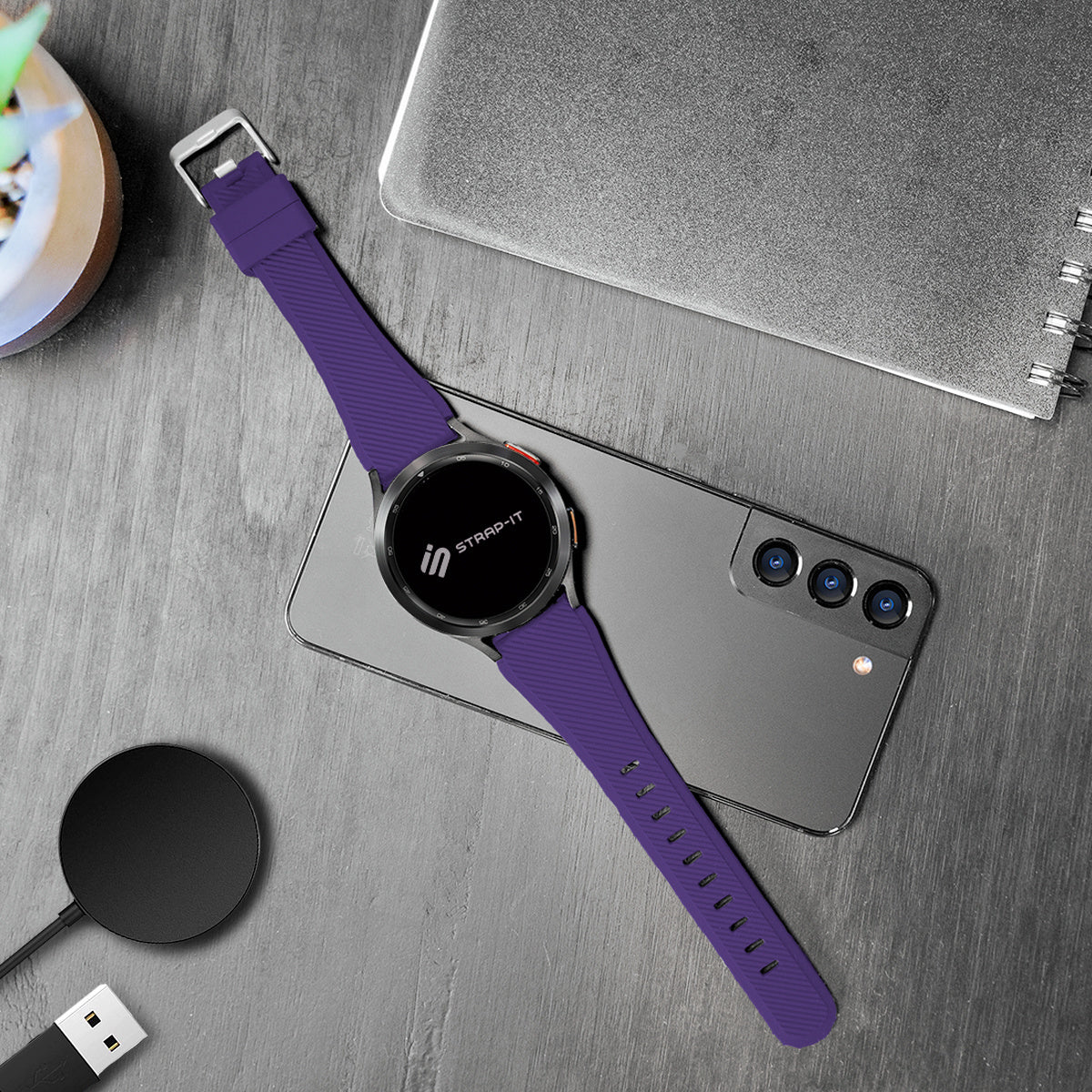 Bracelet silicone tissé Huawei Watch GT 6 Pro (violet)
