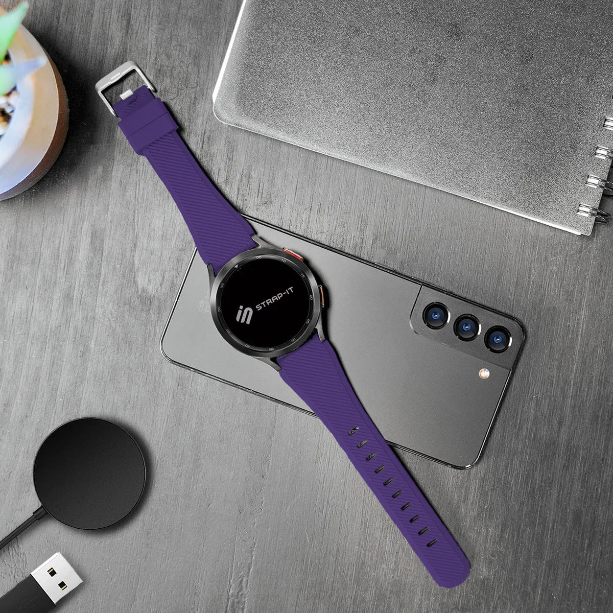 Bracelet silicone sergé Amazfit GTS 4 (violet)