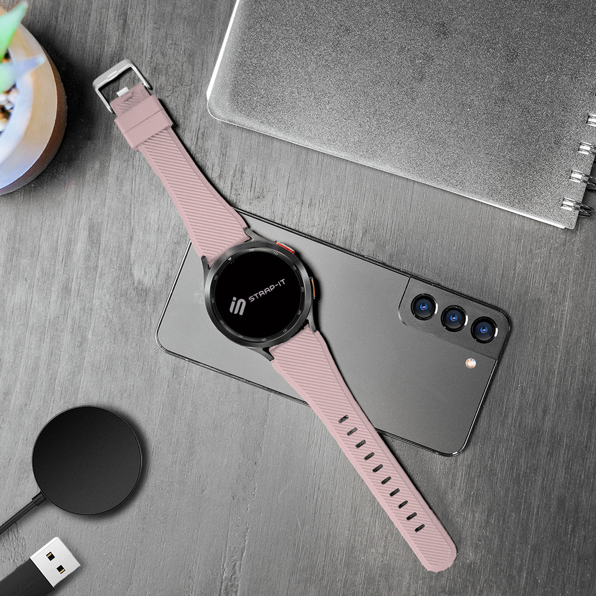 Bracelet silicone sergé Coros Pace 3 (rose)