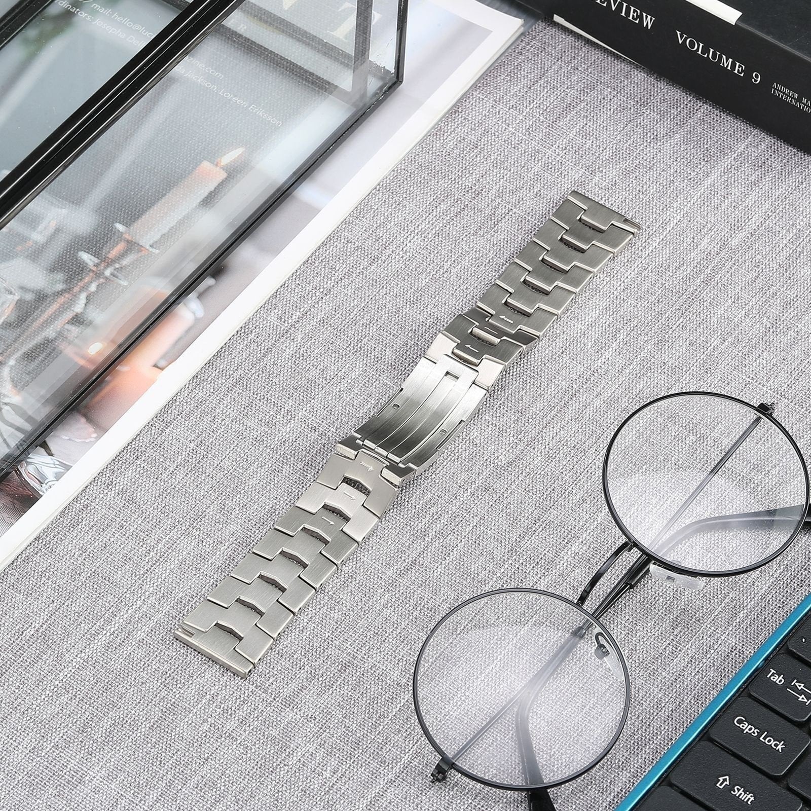 Bracelet titane granulaire Huawei Watch GT 5 Pro - 46mm- cierre plano (argenté)