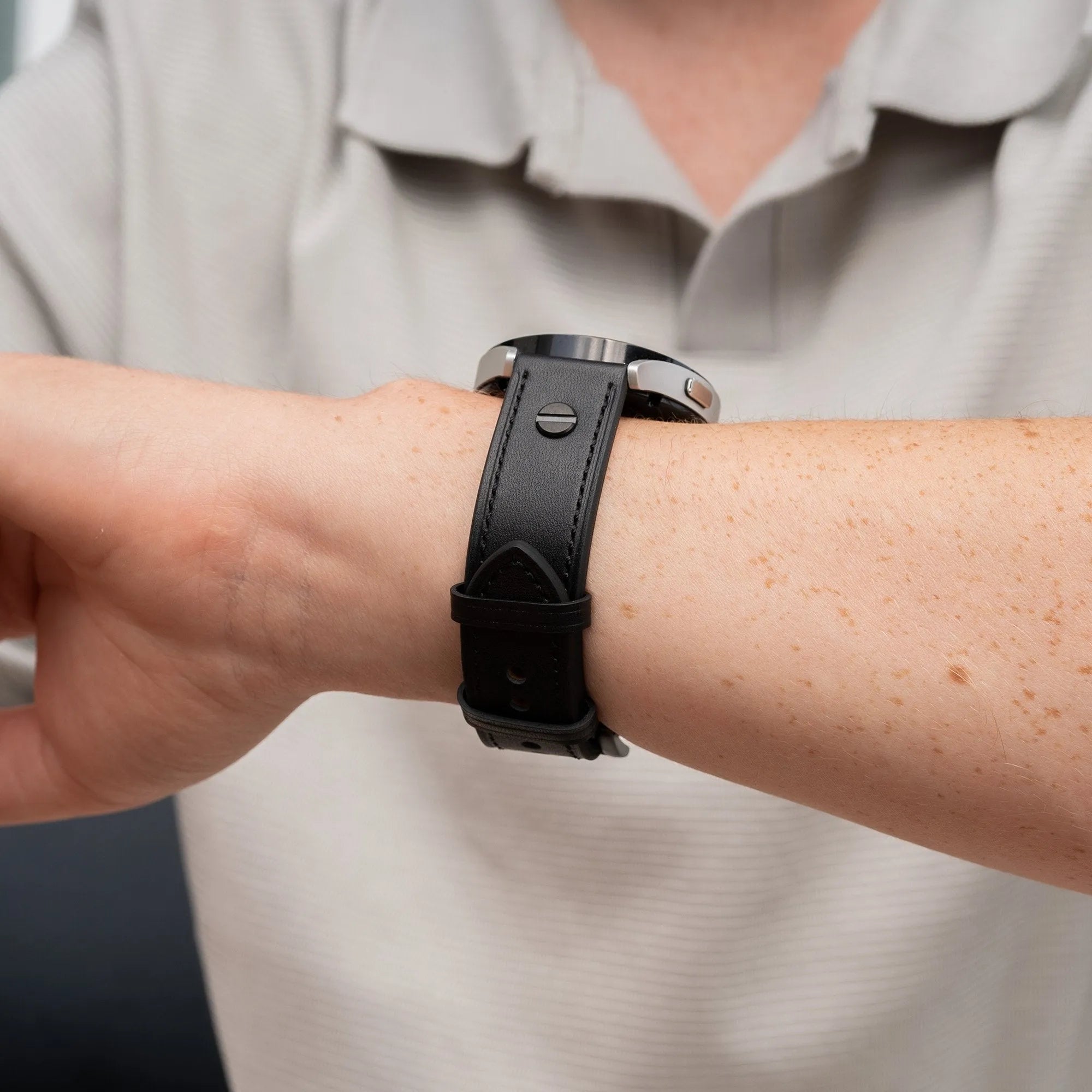 Bracelet cuir avec vis Suunto Race (S) (noir)