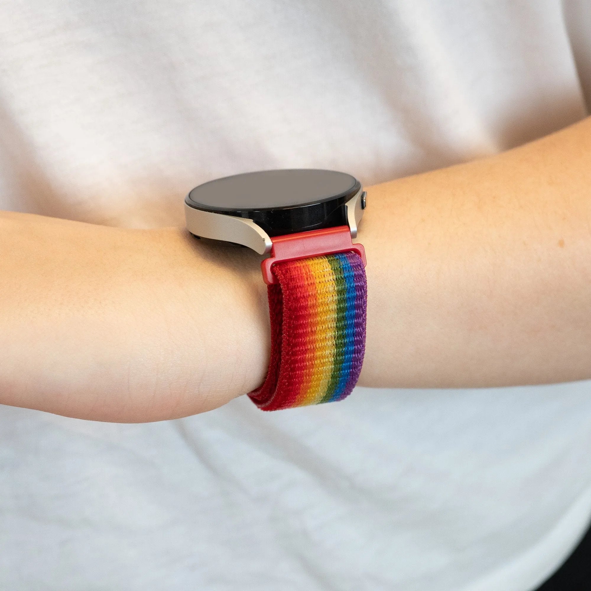 Bandz Bracelet nylon loop Amazfit Bip 3 (Pro) (arc-en-ciel)