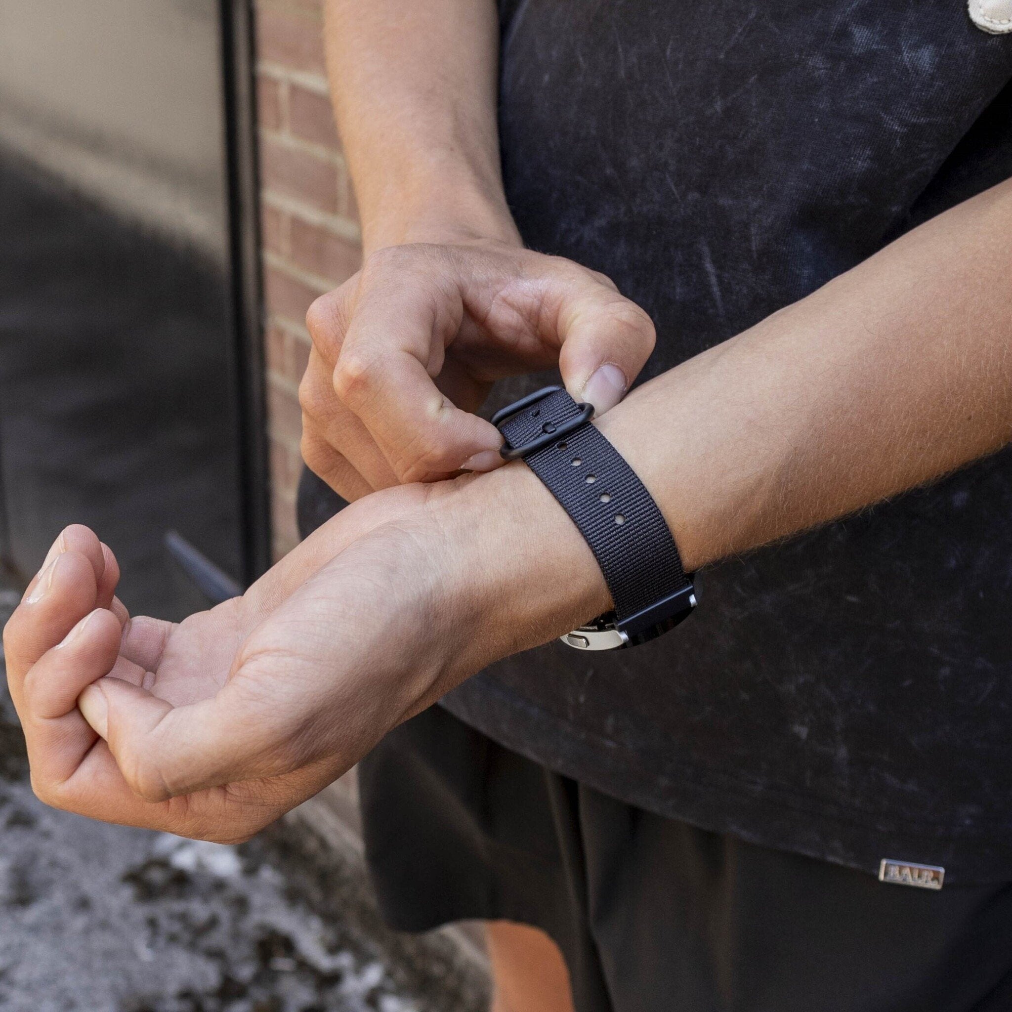 BALR Bracelet nylon avec boucle Samsung Galaxy Watch 4 44mm (noir)