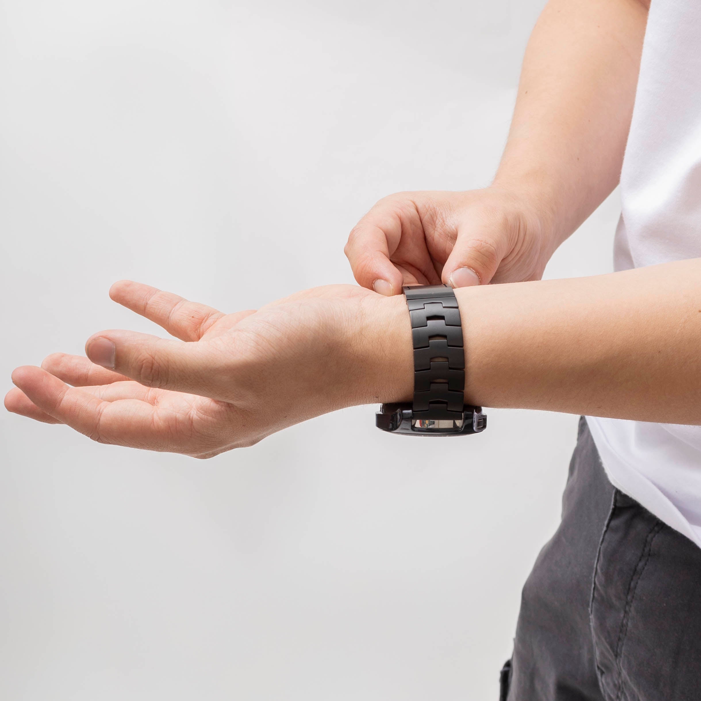 Bracelet en titane avec boucle plate Huawei Watch 5 - 46mm (noir)