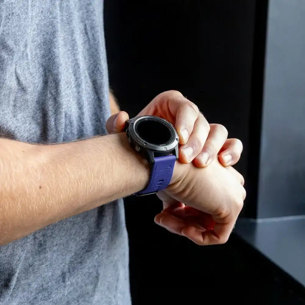 Bracelet silicone Garmin Fenix 5 / 6 (bleu)