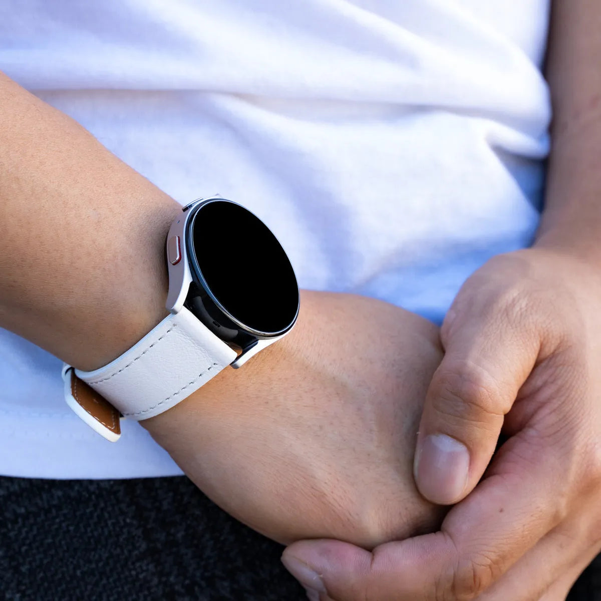Bracelet cuir moderne OnePlus Watch 3 - 46mm (blanc)
