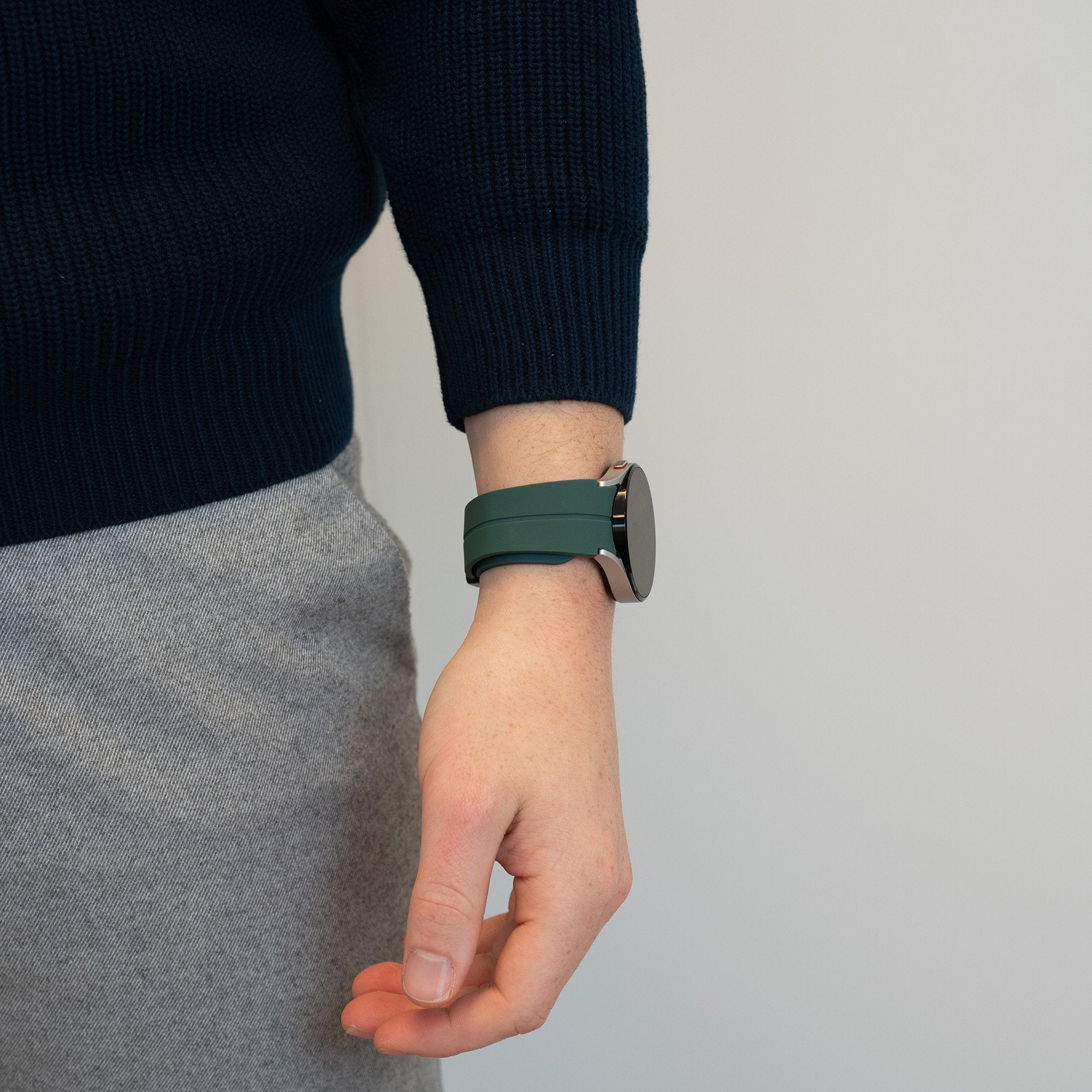 Bandz Bracelet silicone avec D-Buckle Samsung Galaxy Watch 5 - 44mm (vert foncé)