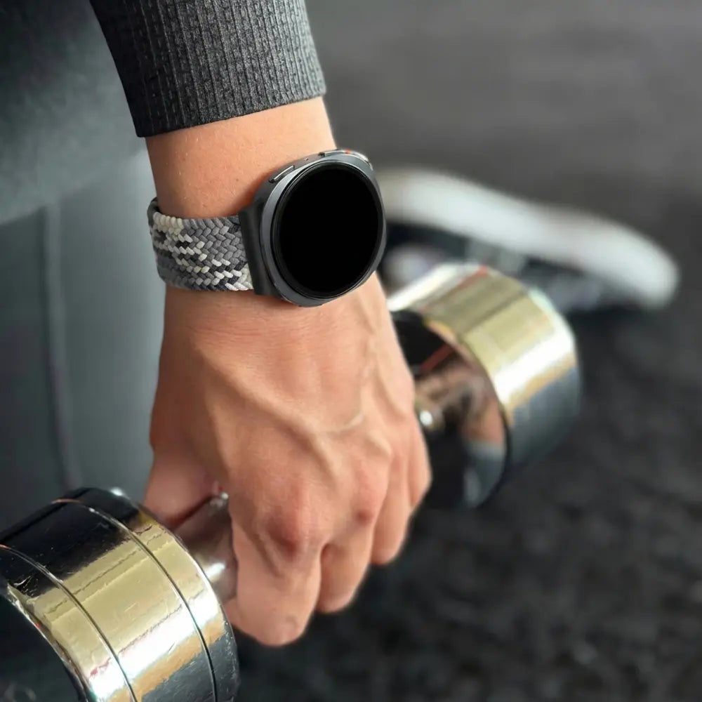 Bandz Bracelet tissé magnétique Samsung Galaxy Watch 8 - 44mm (mandala noir)