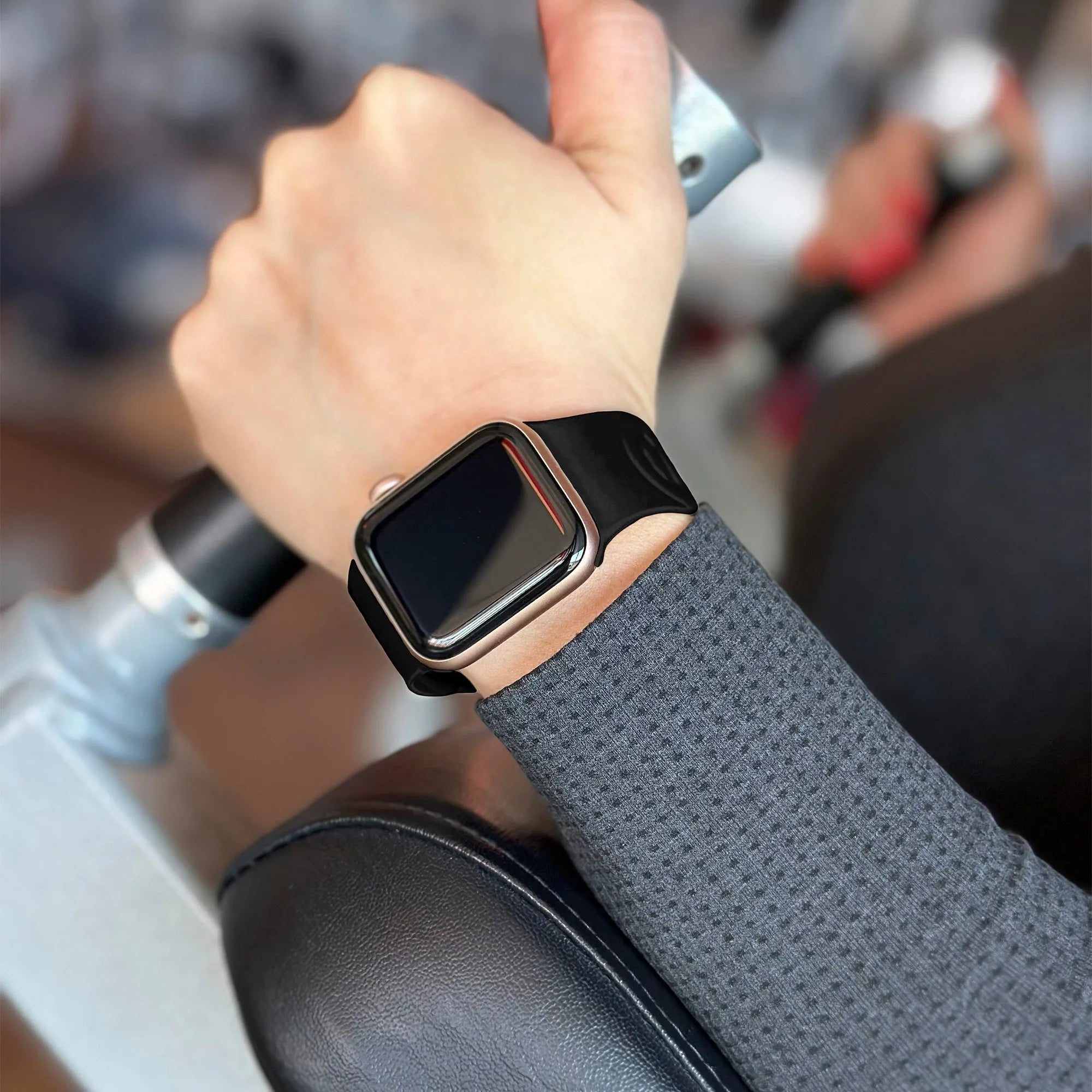Bracelet silicone chaîne Apple Watch (noir)