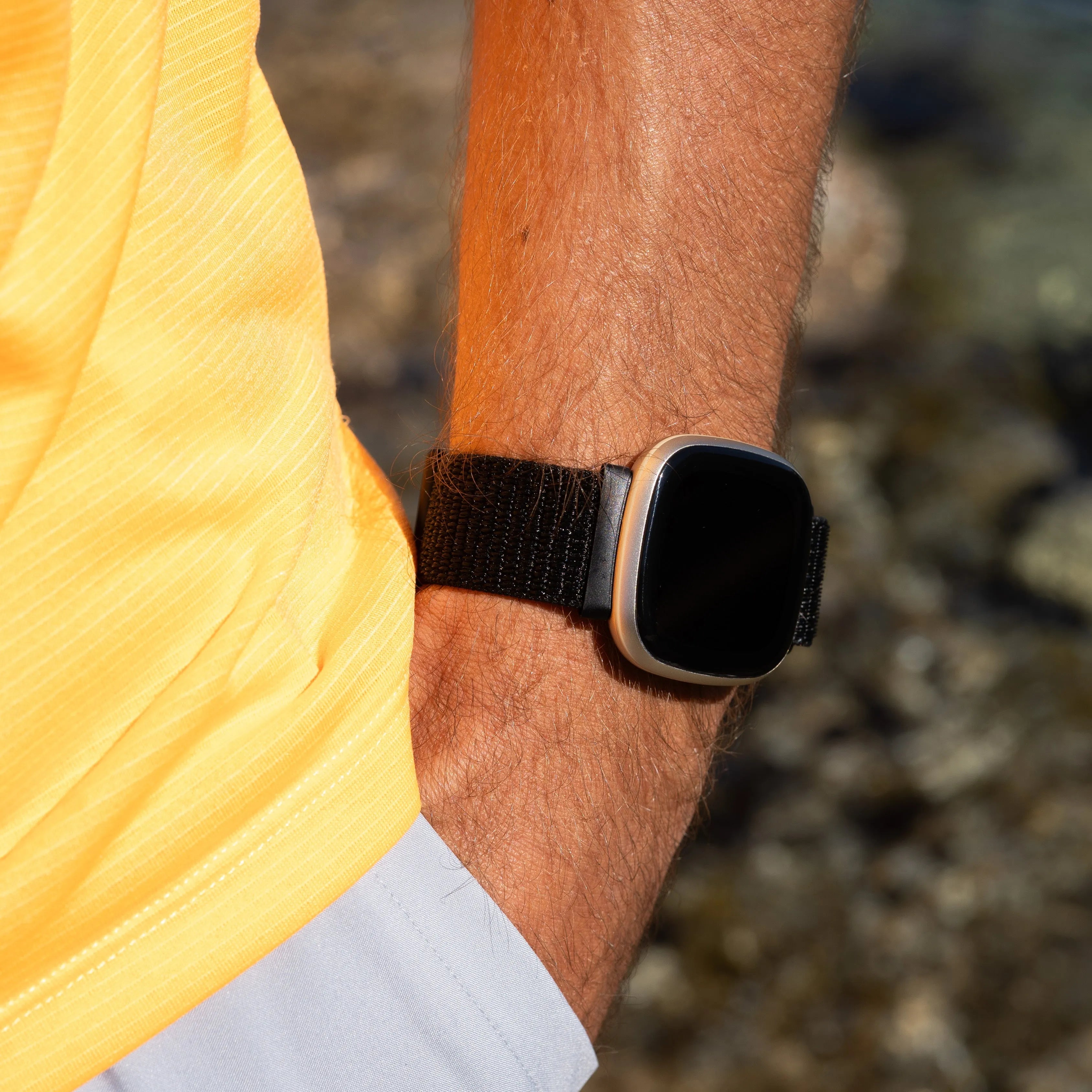 Bracelet nylon Fitbit Sense (noir)