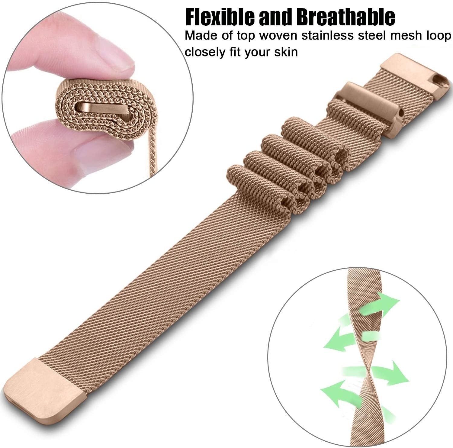Bracelet milanais Garmin Venu 3 (rose or)