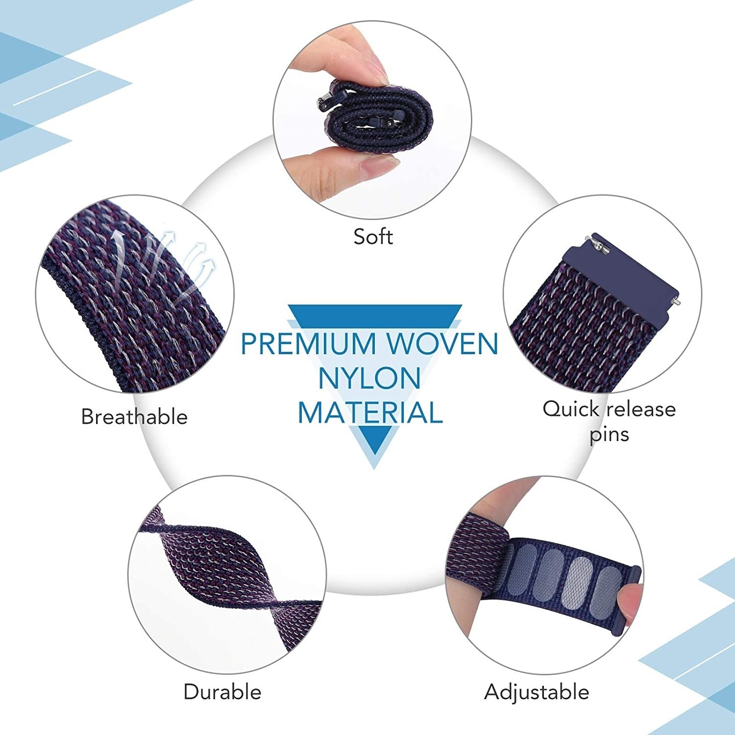 Bracelet nylon Huawei Watch GT 7 Pro (indigo)
