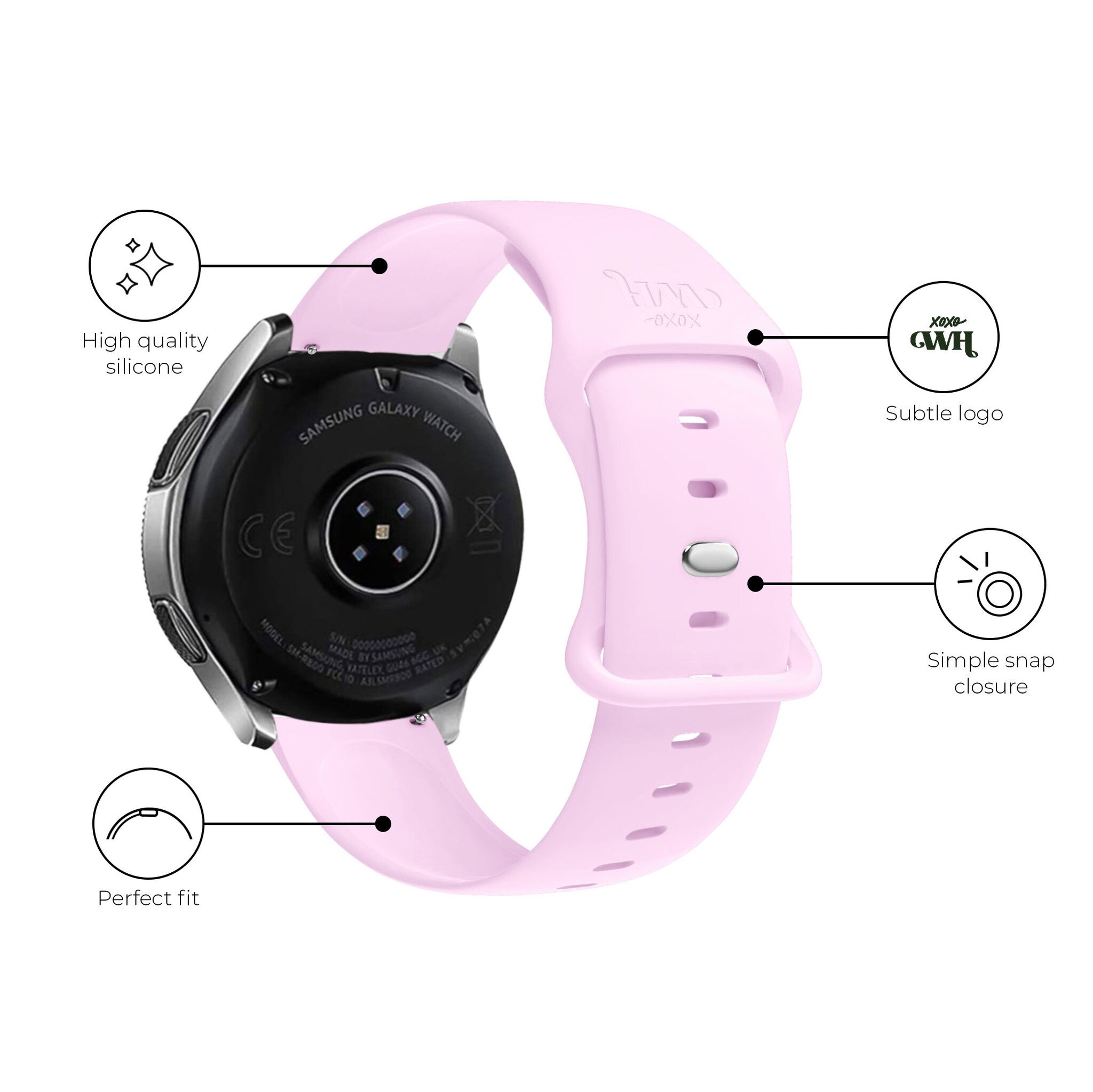 xoxo Wildhearts Bracelet silicone Samsung Galaxy Watch 7 - 40mm (rose fuchsia)