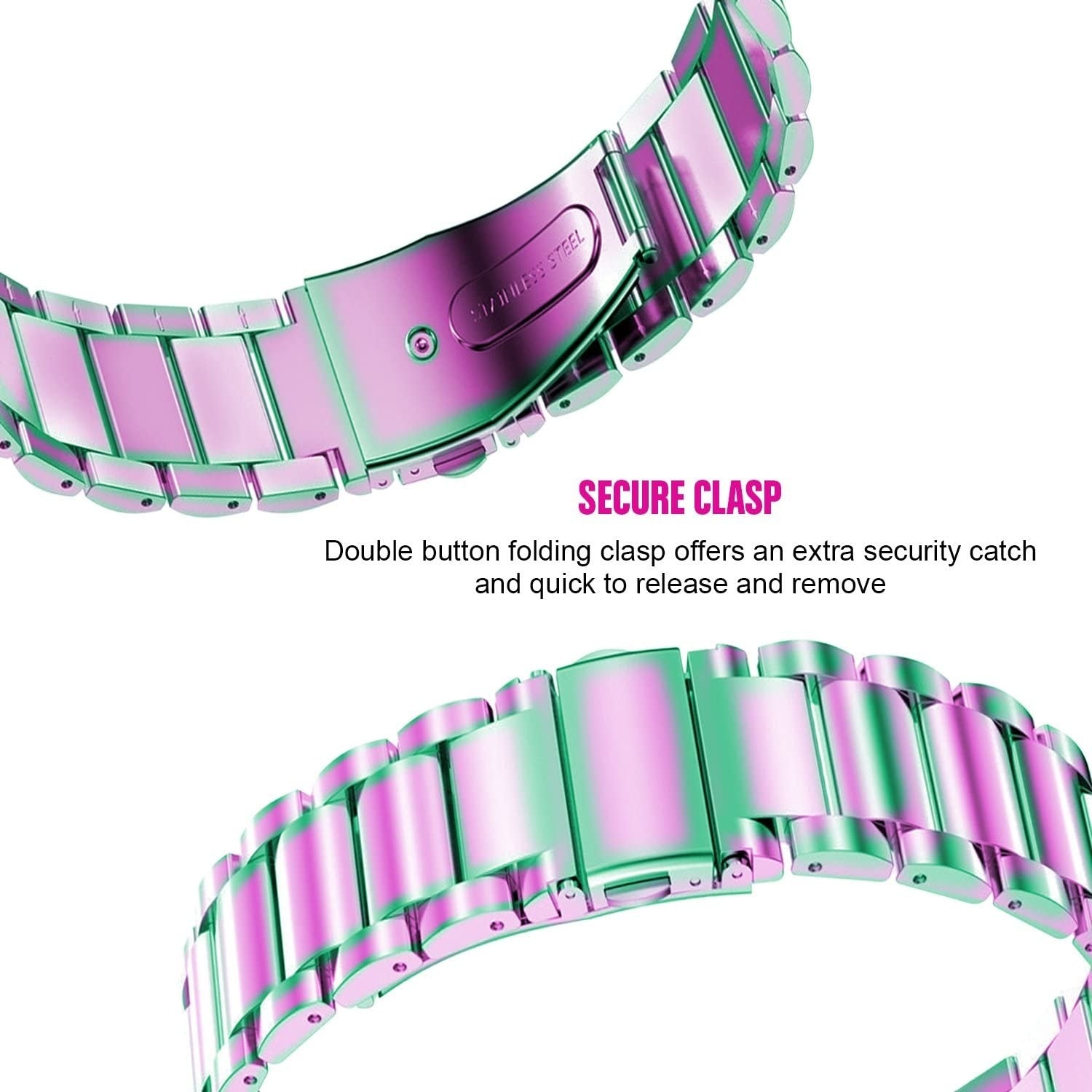 Bracelet acier Huawei Watch GT 7 - 46mm (arc-en-ciel)