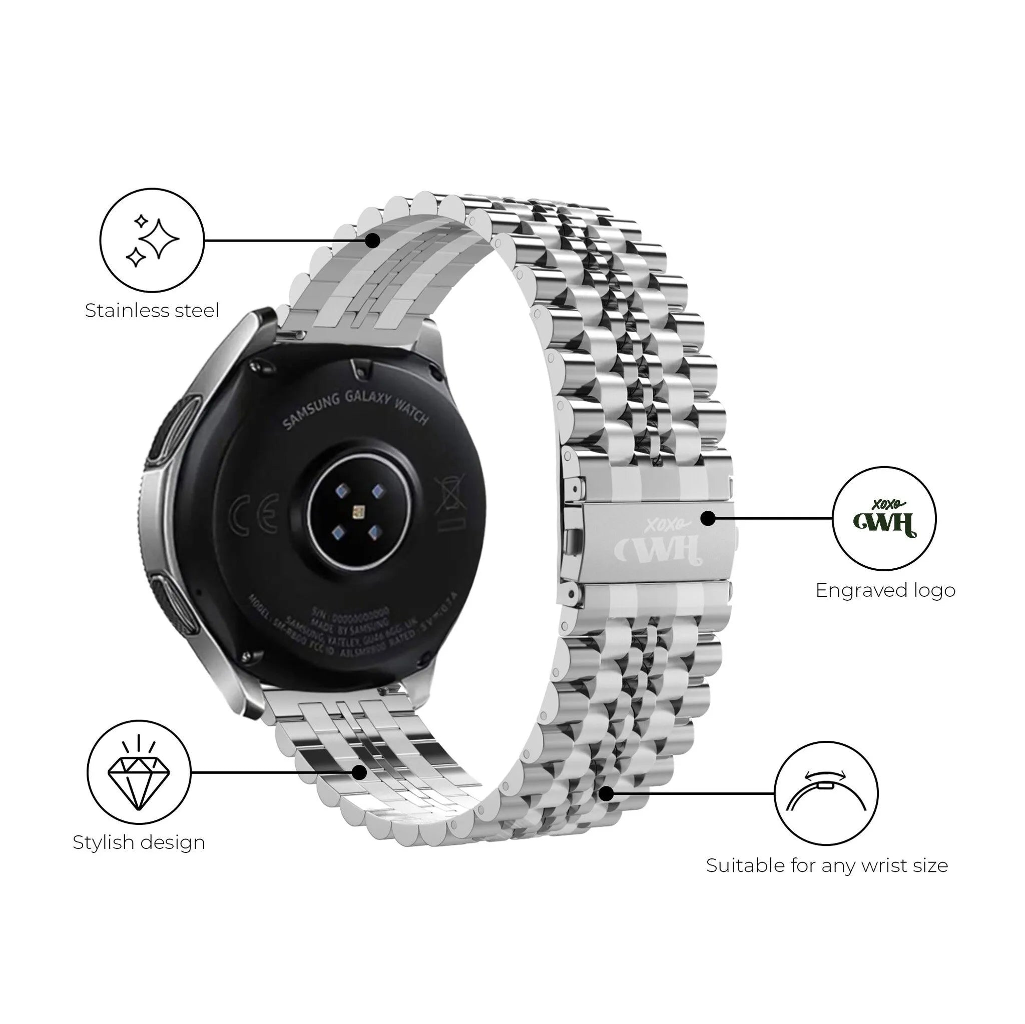 Bracelet acier xoxo Wildhearts Amazfit GTR 2 (argenté)