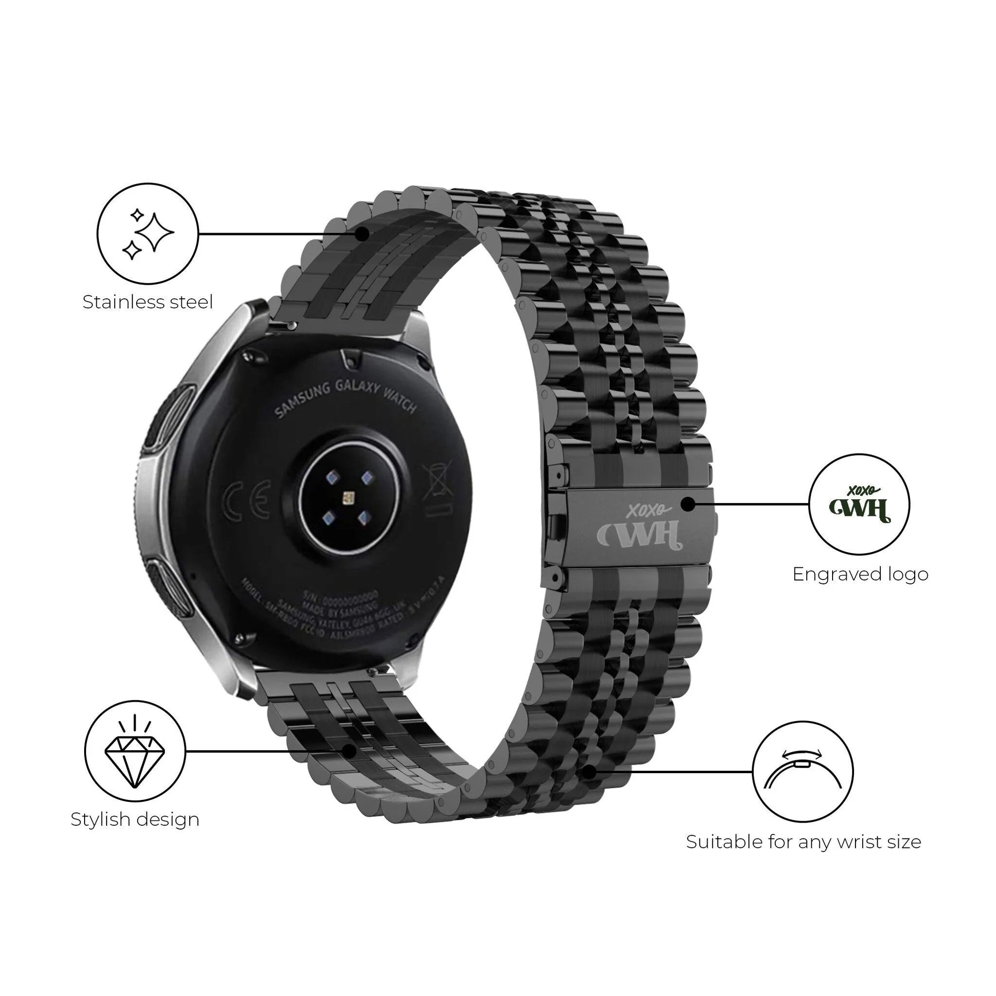 Bracelet acier xoxo Wildhearts Polar Grit X Pro (noir)