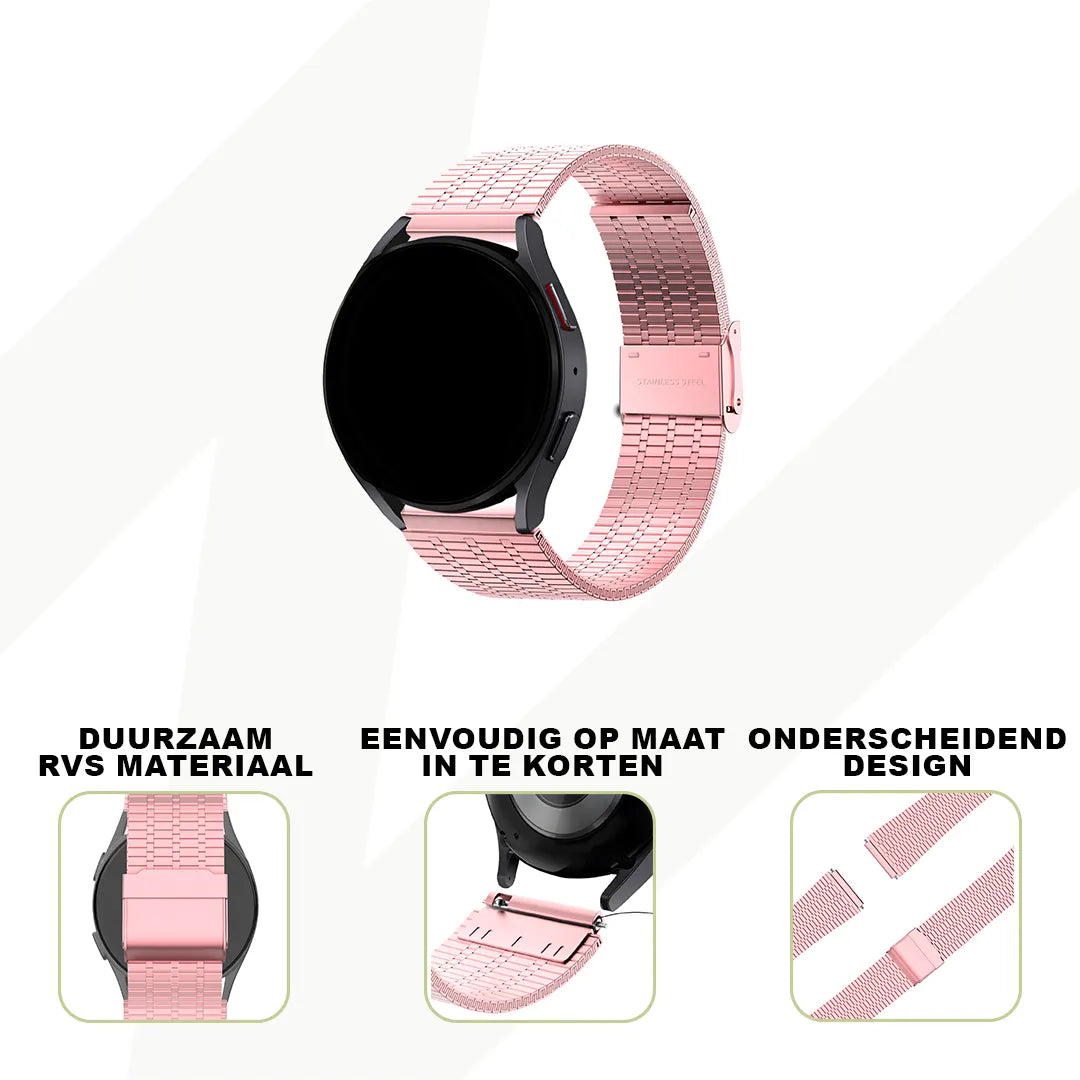 Bandz Bracelet acier réglable Garmin Vivoactive 3 (rose)
