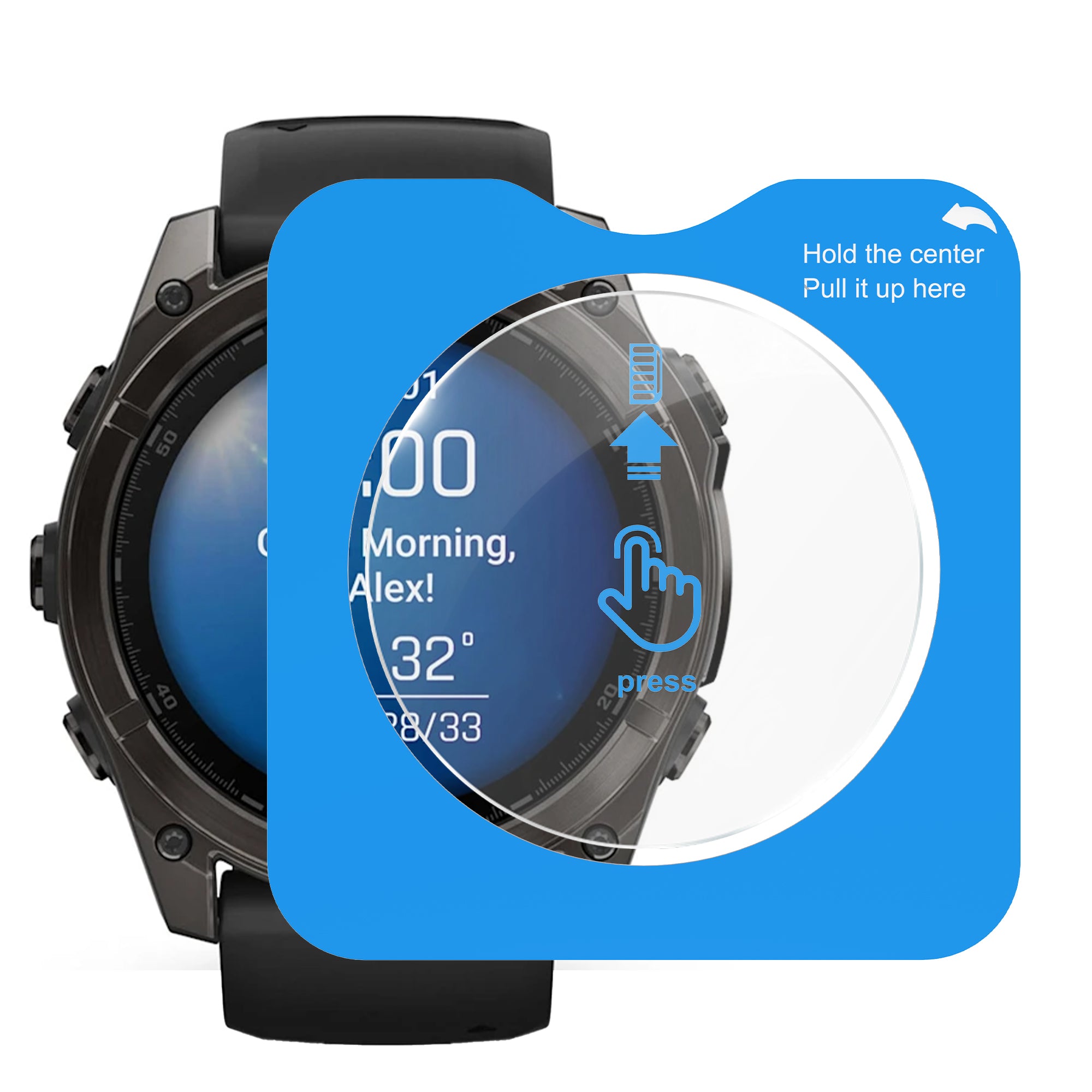 Protection d'écran avec outil de pose en un clic - Garmin Fenix 8 - 51mm