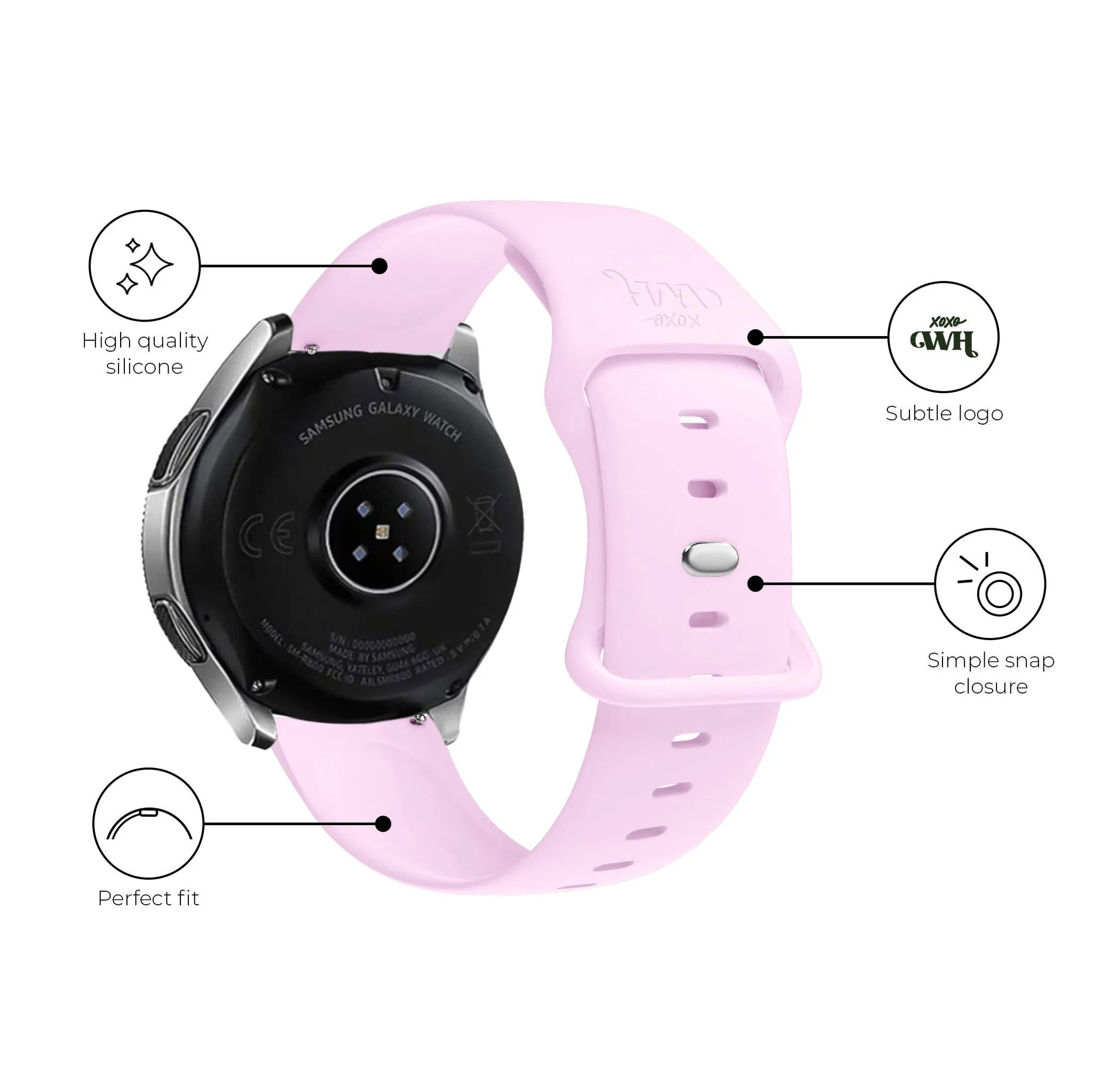 xoxo Wildhearts OnePlus Watch Silicone Strap (Bright Pink)
