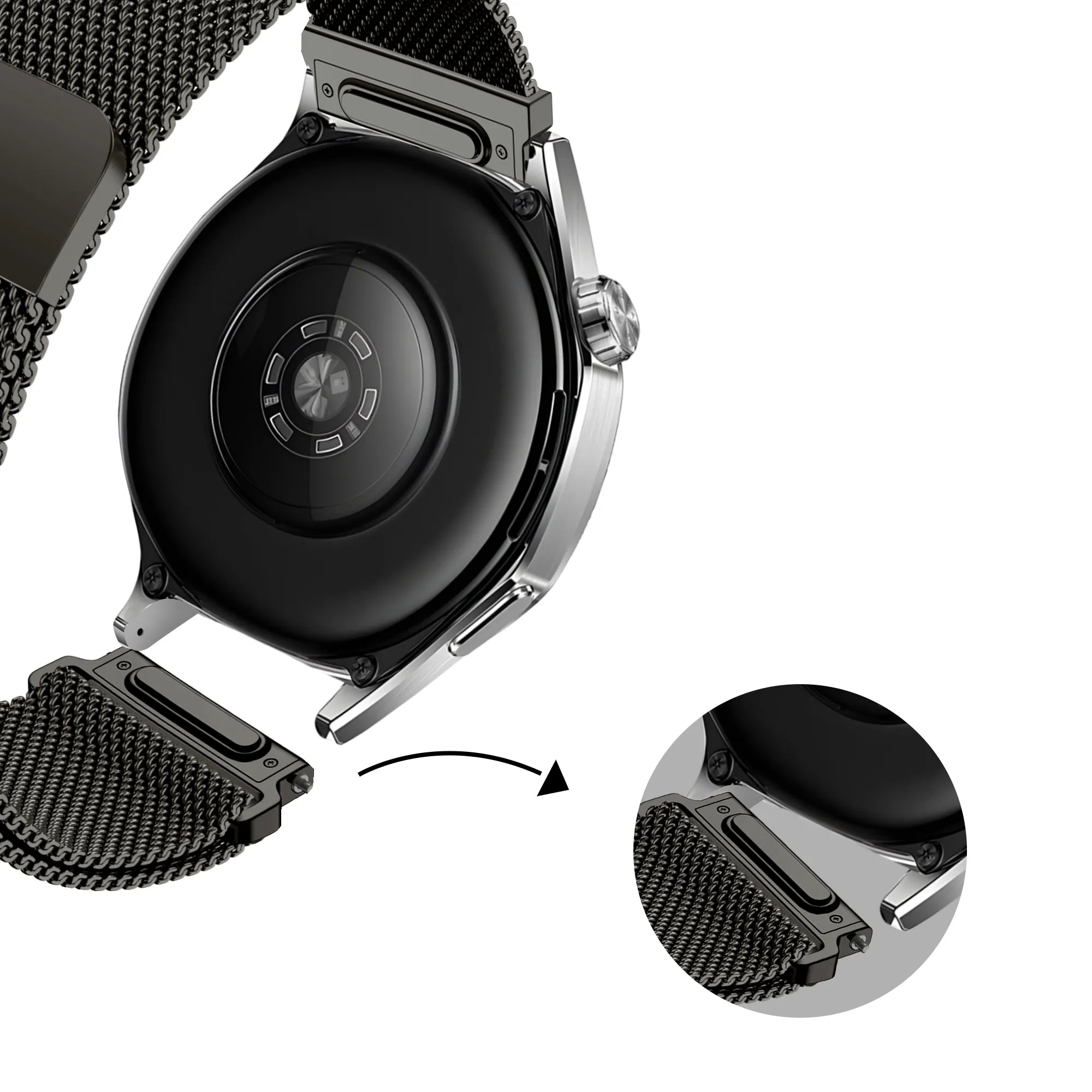 Bandz Bracelet milanais 'Easy Fit' Motorola Moto Watch - 47mm (gris titane)