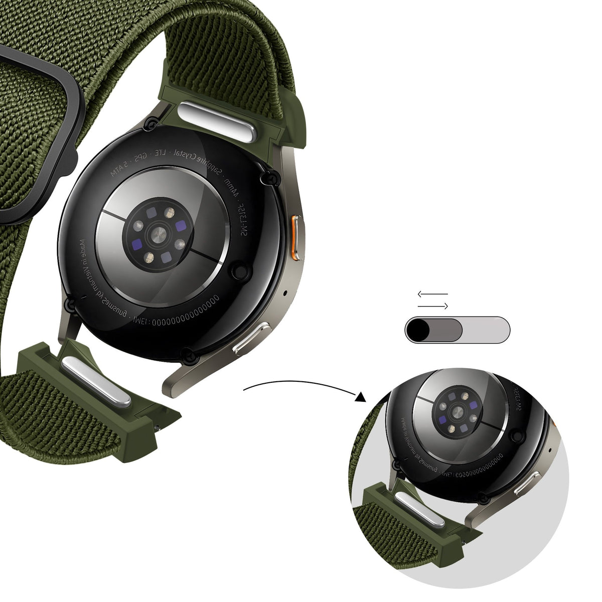 Bandz Bracelet elastique 'Easy Fit' Samsung Galaxy Watch 4 40mm (vert)