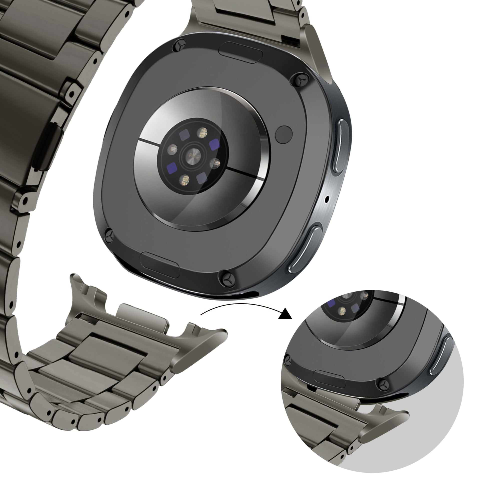 Bracelet acier 'Classic' Samsung Galaxy Watch 8 - 40mm (graphite)