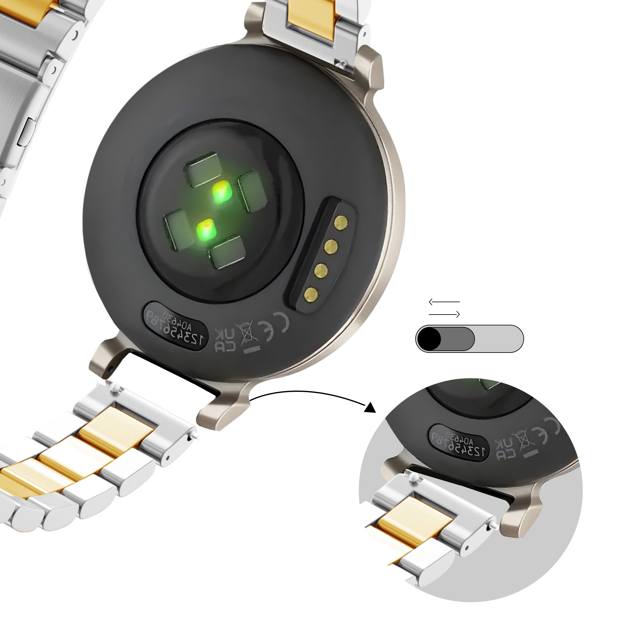 Bandz Bracelet acier 'Classic' Zenwatch Lily (argent/or)