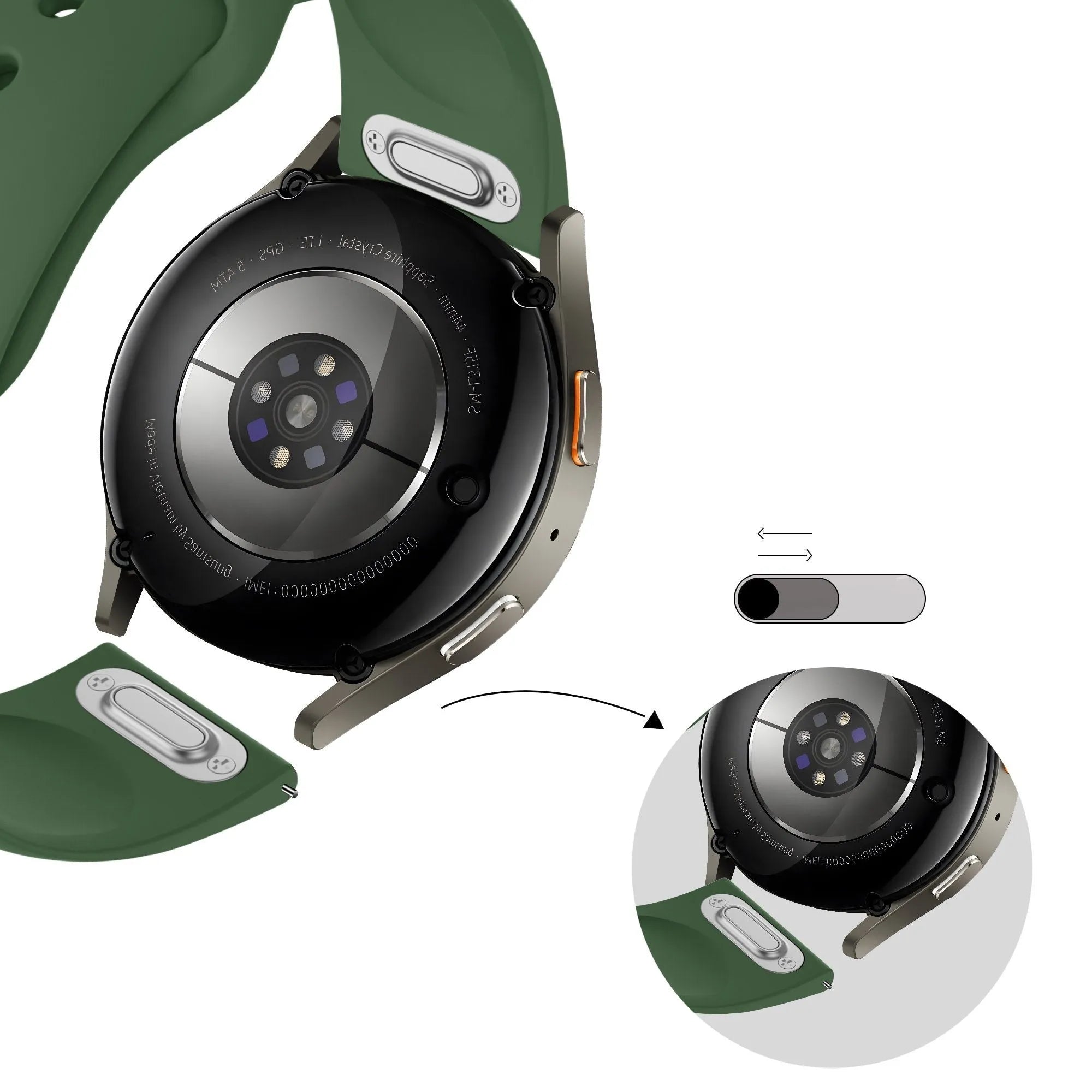Bandz Bracelet sport 'Easy Fit' Polar Pace (vert)