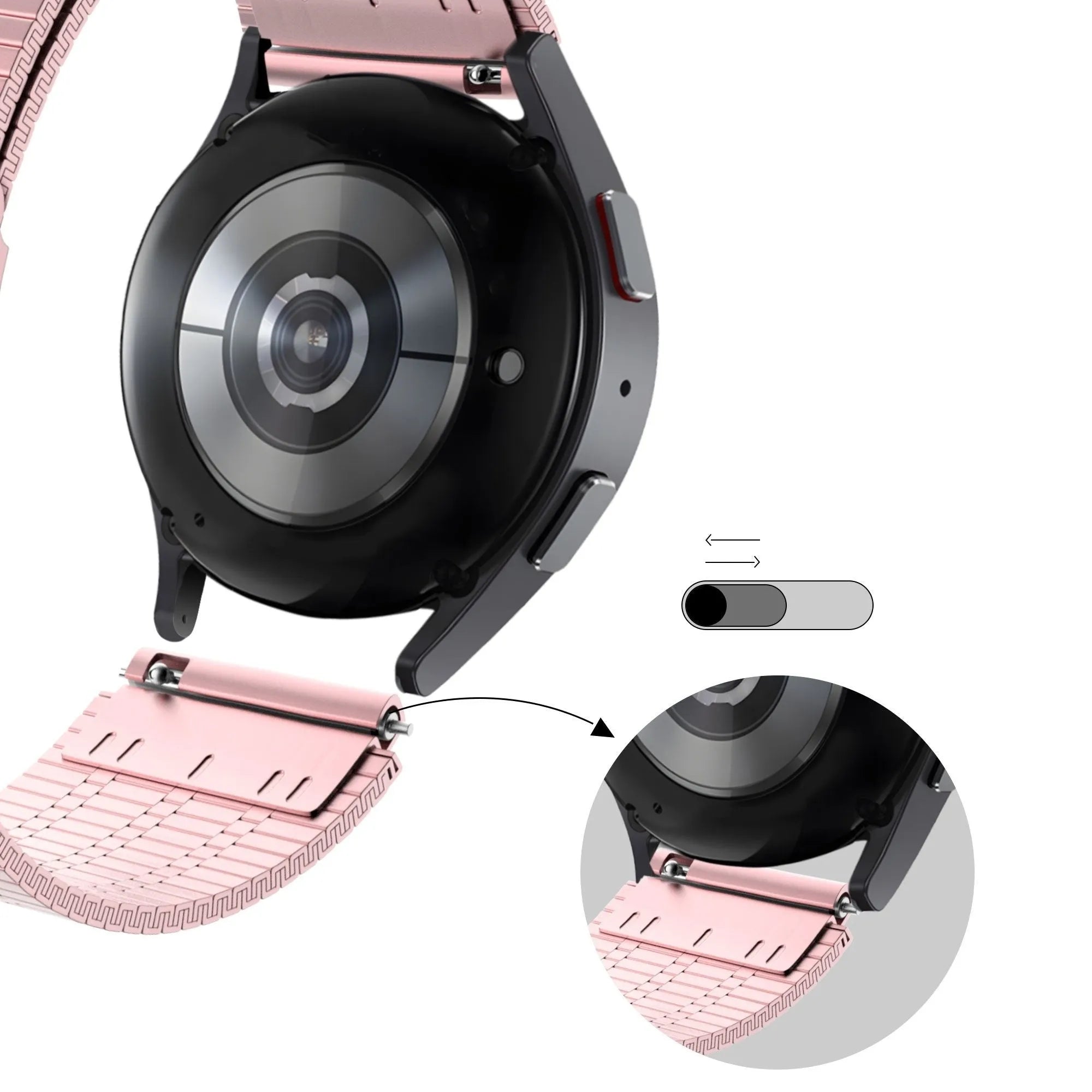 Bandz Bracelet acier ajustable ICE Fit RT 3.0 - 36mm (rose)