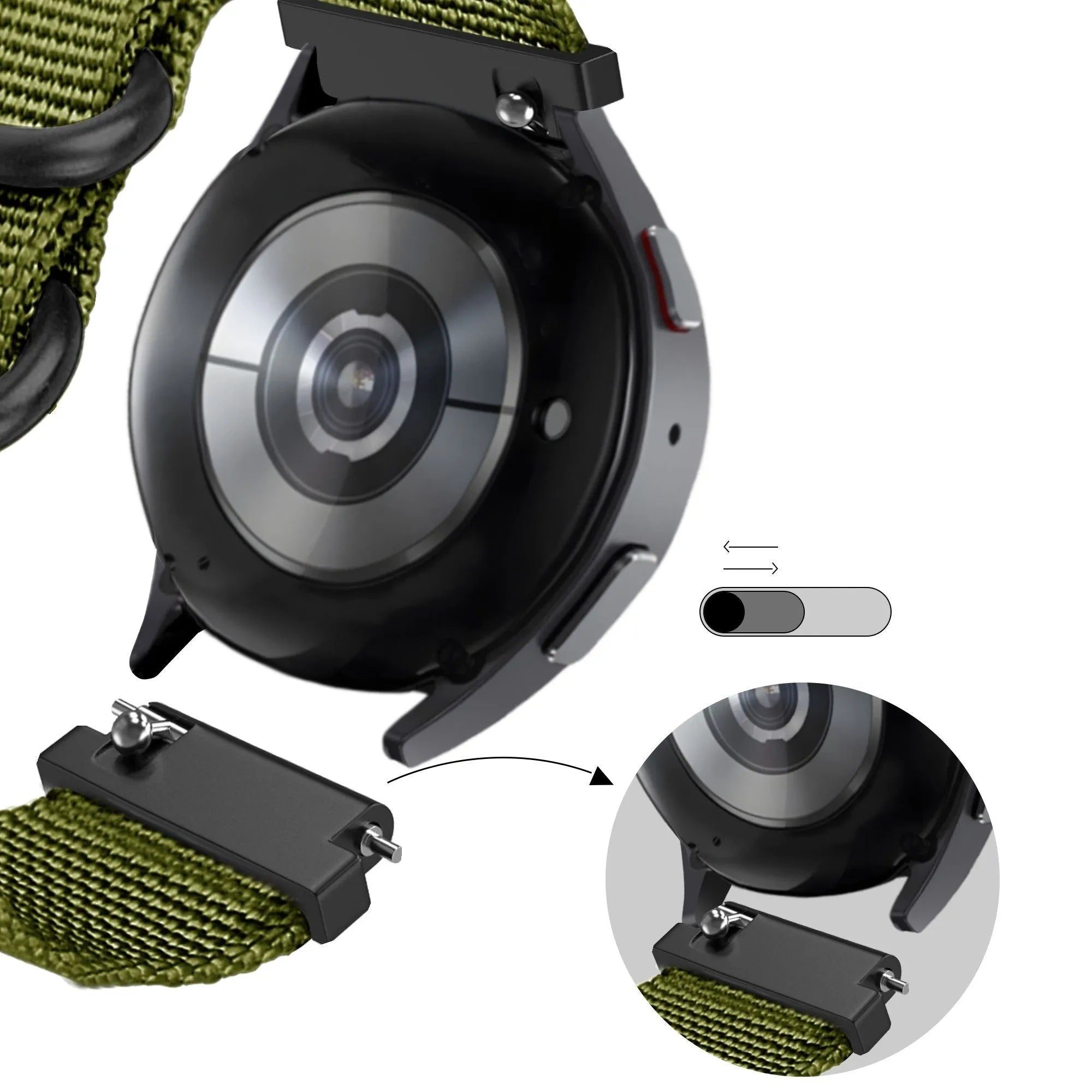 Bandz Coros Apex 42mm Nylon Strap with Buckle (Green)