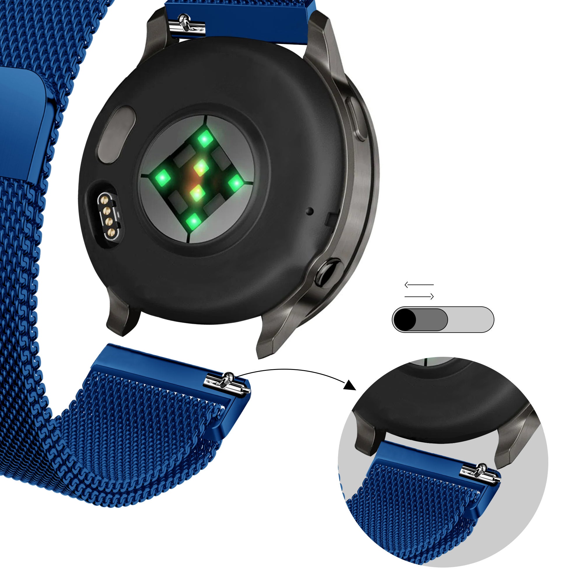 Bandz Bracelet milanais 'Loop' Garmin Bounce 2 (bleu)