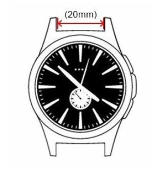 Bracelet montre cuir moderne 20mm - universal (marron)