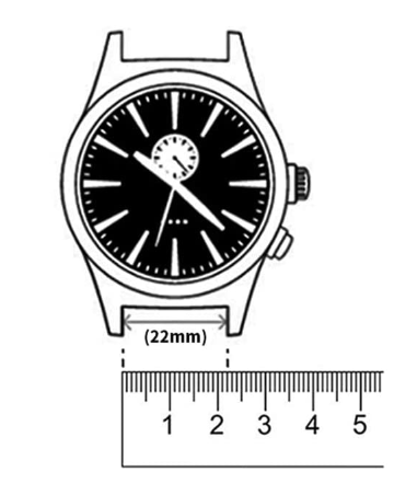 Bracelet montre cuir moderne 22mm - universal (marron)