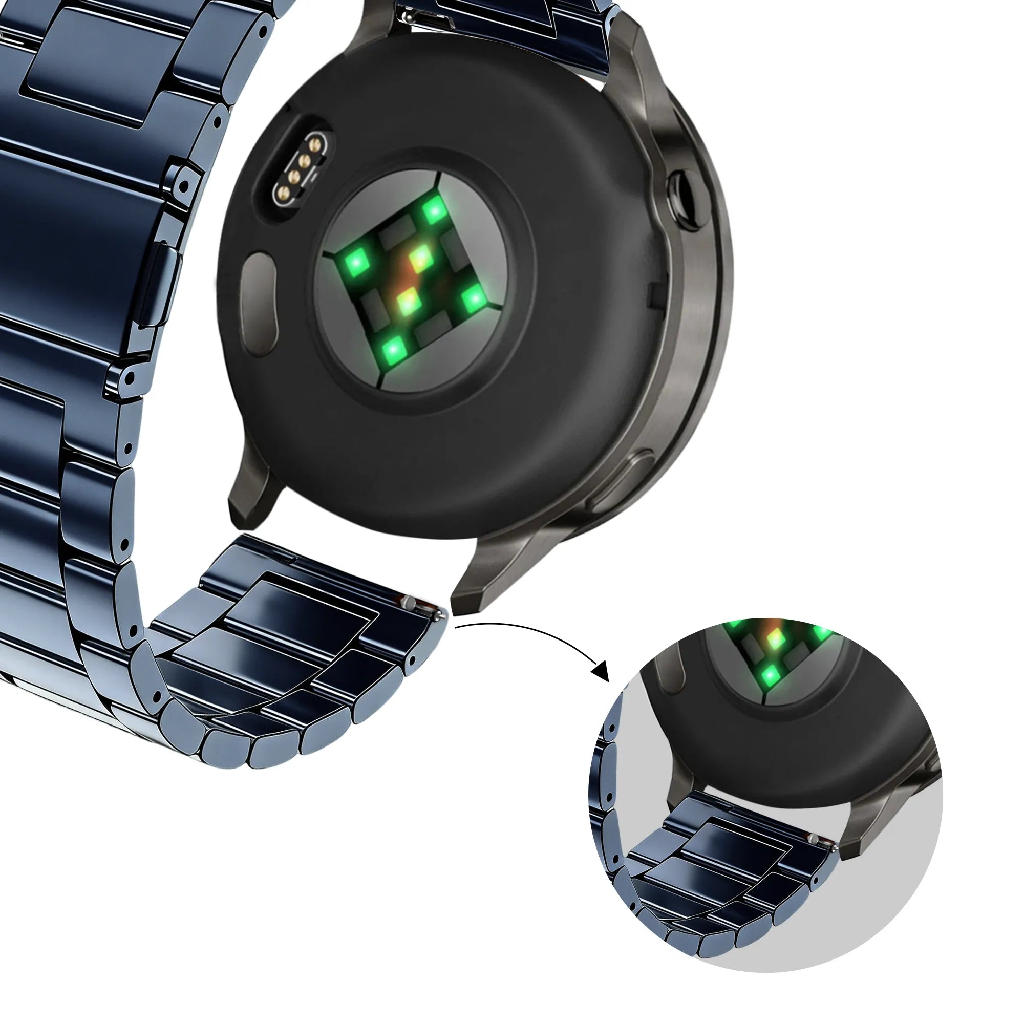 Bandz Bracelet acier 'Classic' Garmin Venu SQ (bleu)
