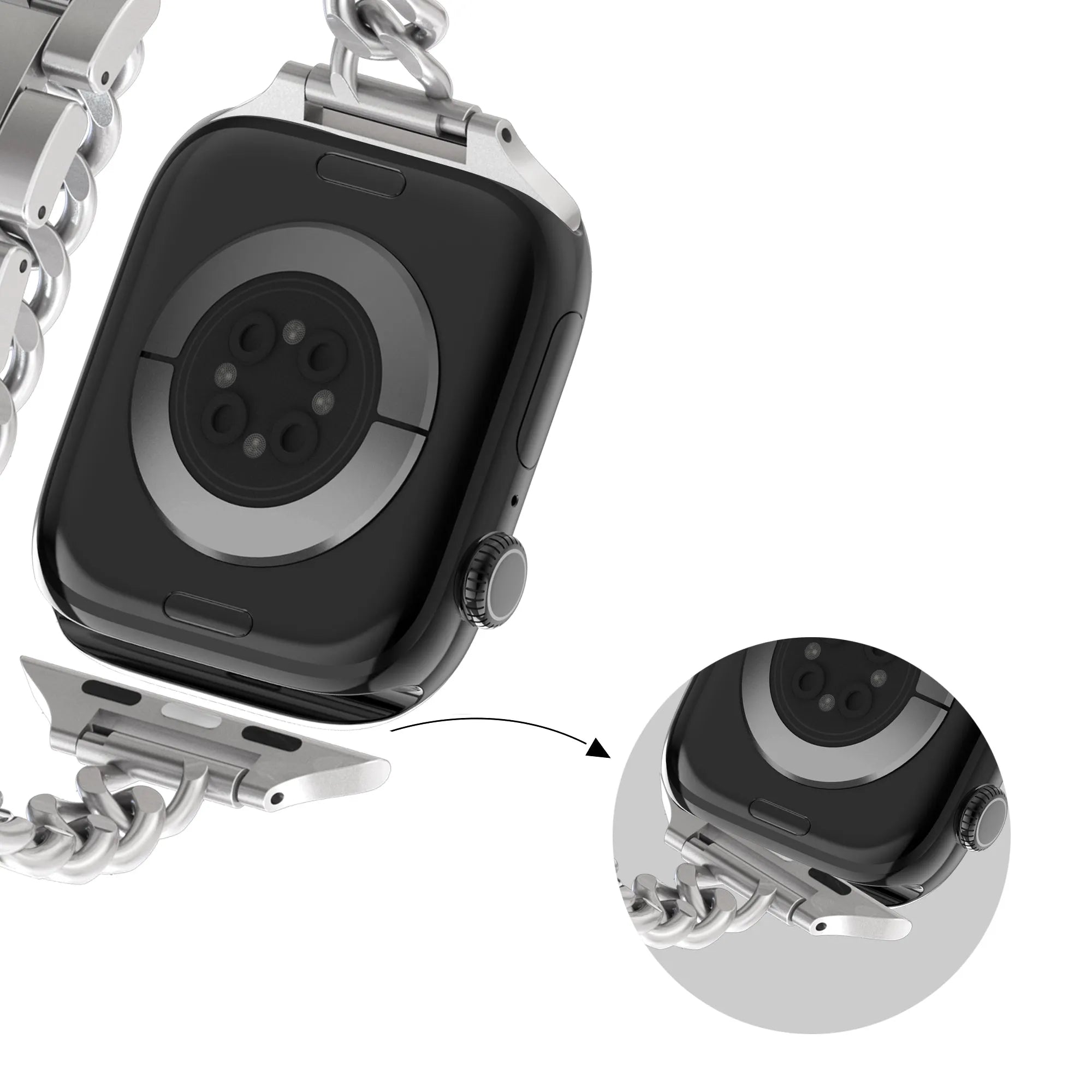 Bandz Bracelet acier 'Double Tour' Apple Watch (lumière stellaire)