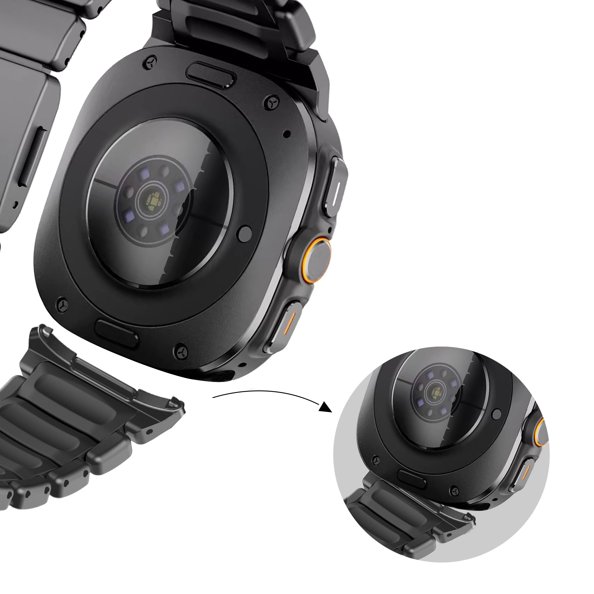 Bandz Bracelet titane 'Hybrid' Samsung Galaxy Watch Ultra (noir)