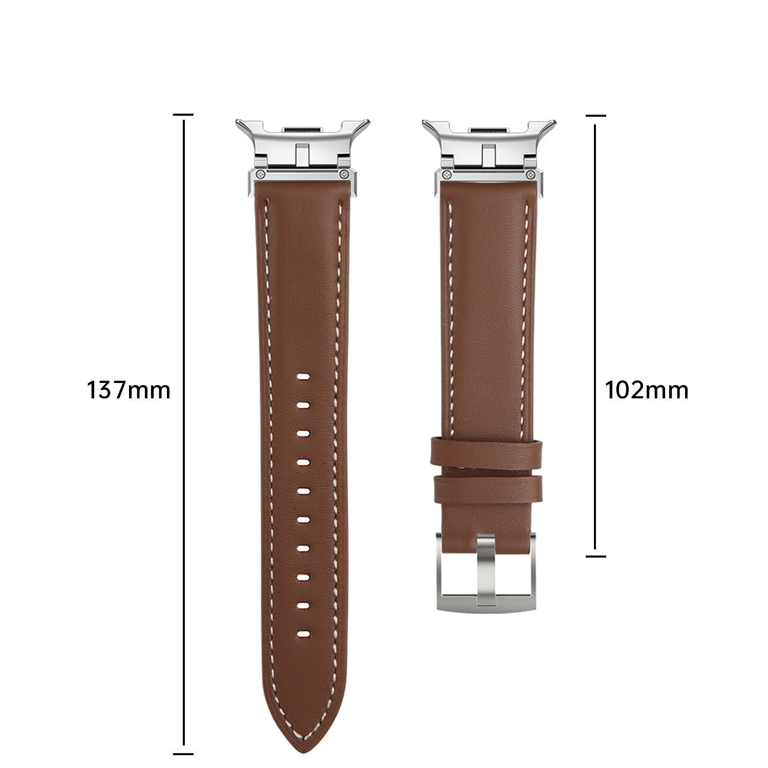 Bracelet cuir Premium Samsung Galaxy Watch 8 - 44mm (marron)