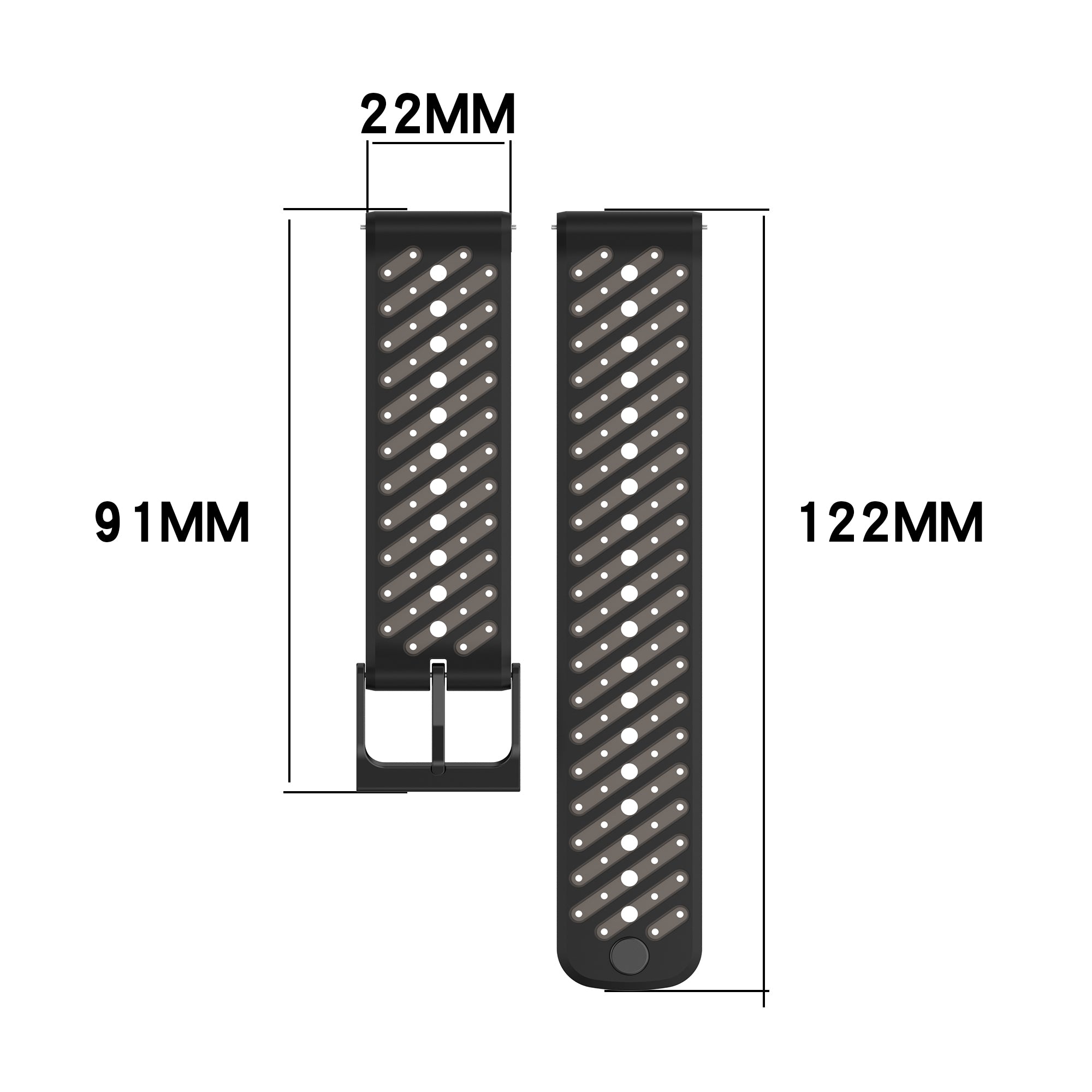 Bracelet silicone à rayures Amazfit Balance Ultra (noir)