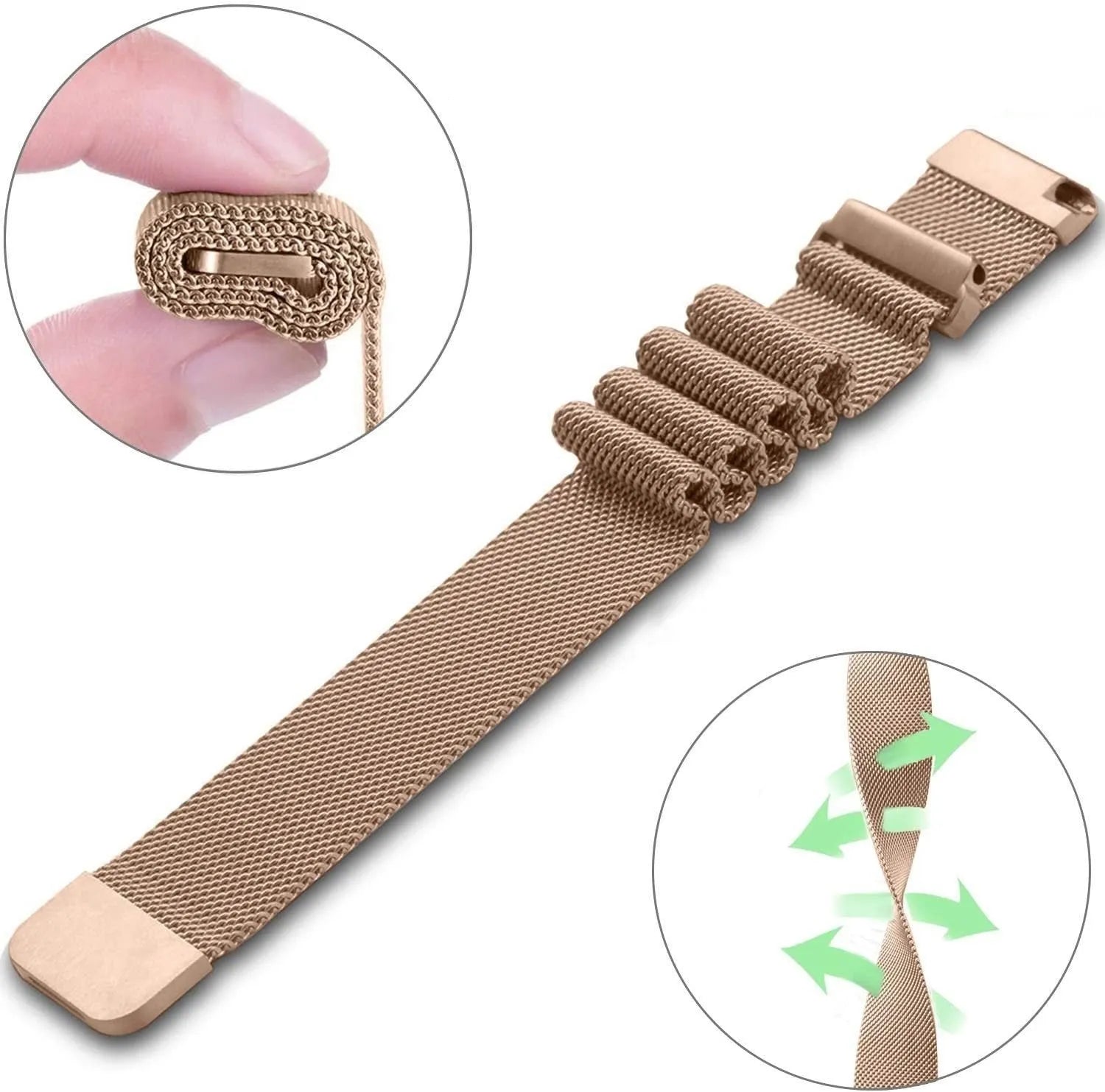 Bracelet Milanais Huawei Watch GT 5 Pro 42mm (or rose)