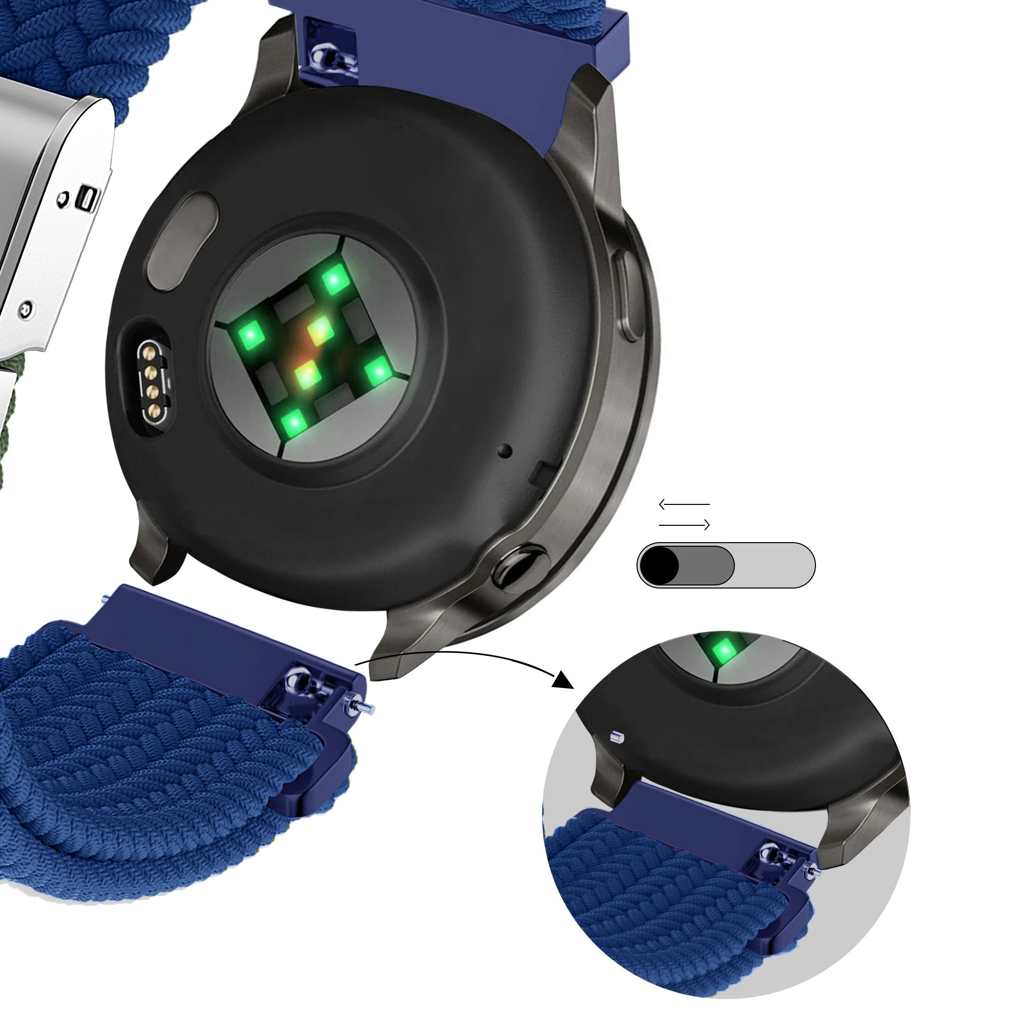 Bandz Garmin Approach S12 Woven Nylon Strap (Blue)
