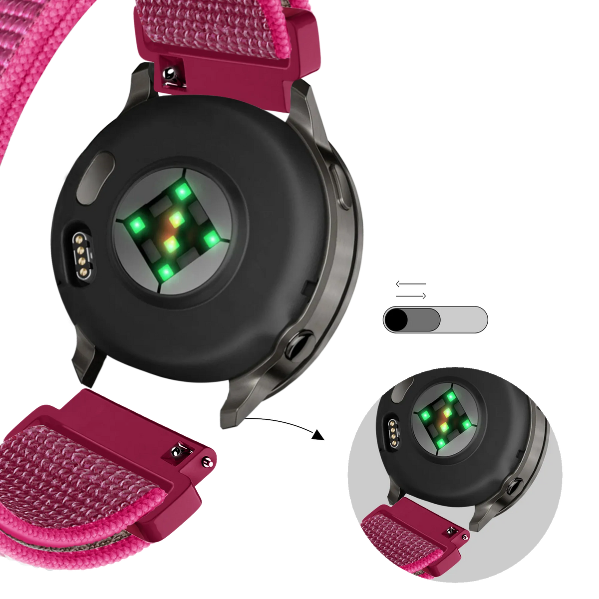 Bandz Garmin Approach J1 Nylon Loop Strap (Dragonfruit)