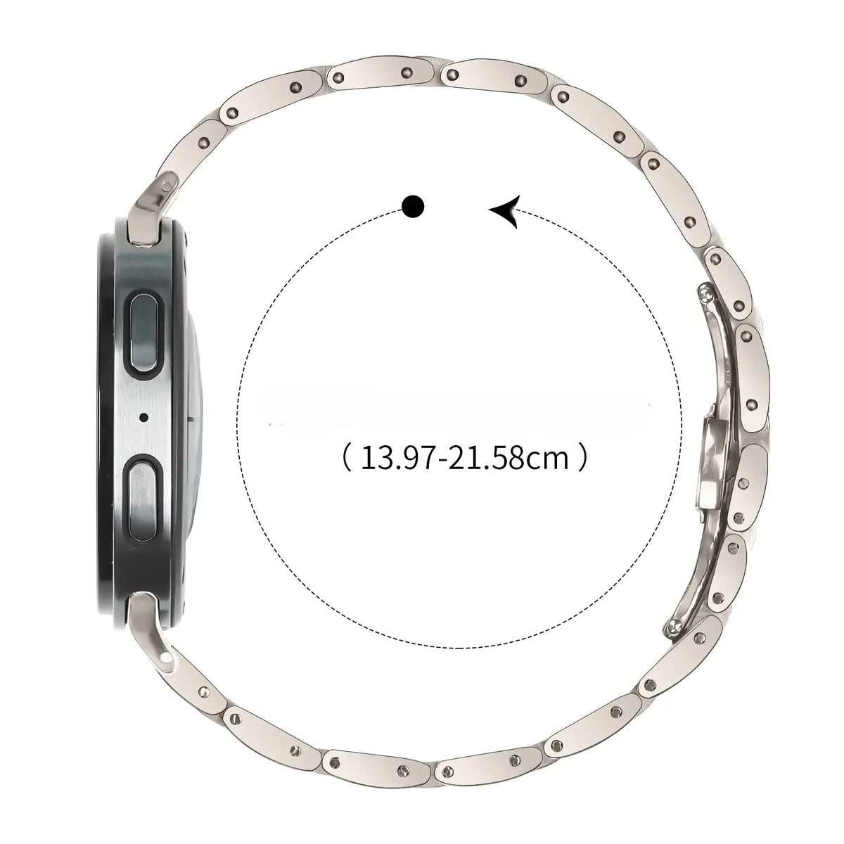 Bracelet acier fin Samsung Galaxy Watch 9 - 40mm (lumière stellaire)
