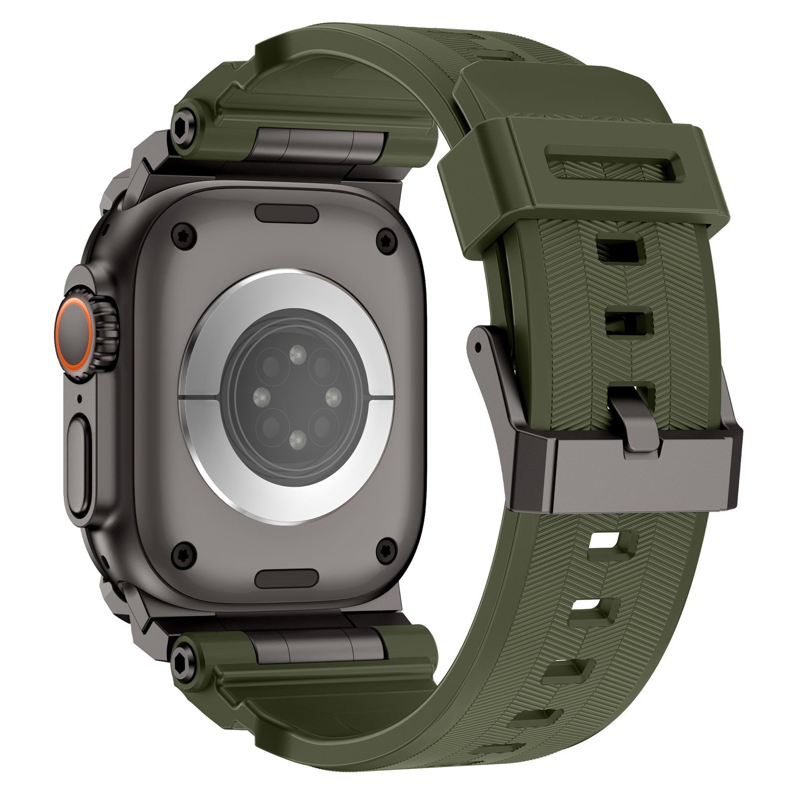 Apple Watch Ultra 'Four Claw' Silicone Strap (Green with Black)