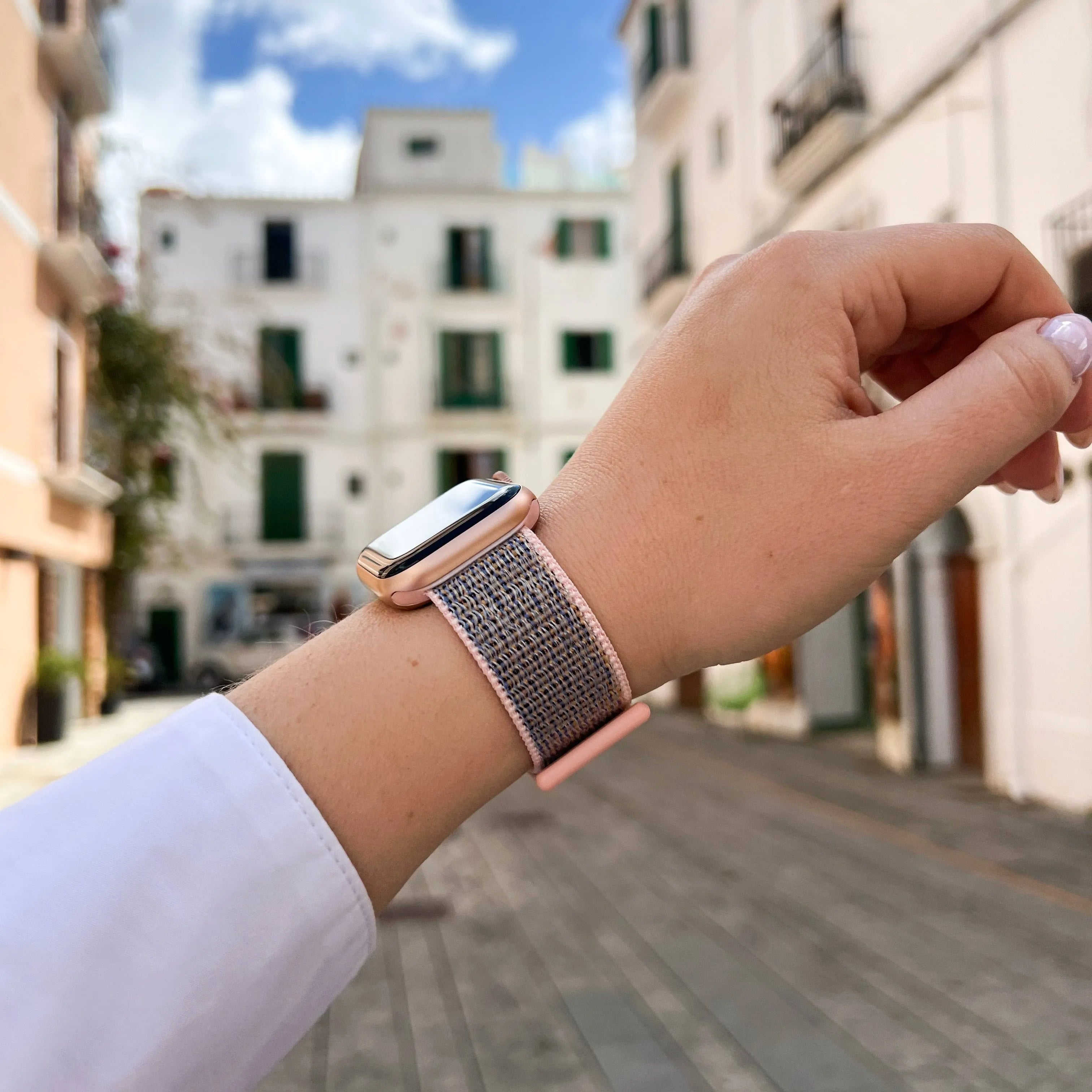 Bracelet nylon Apple Watch (rose sable)
